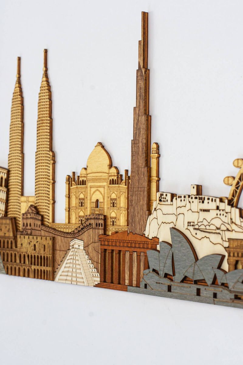 GREAT MONUMENTS OF THE WORLD　アート　デザイン　建築 World Monuments and Attractions 3D Wooden Panel | 68travel