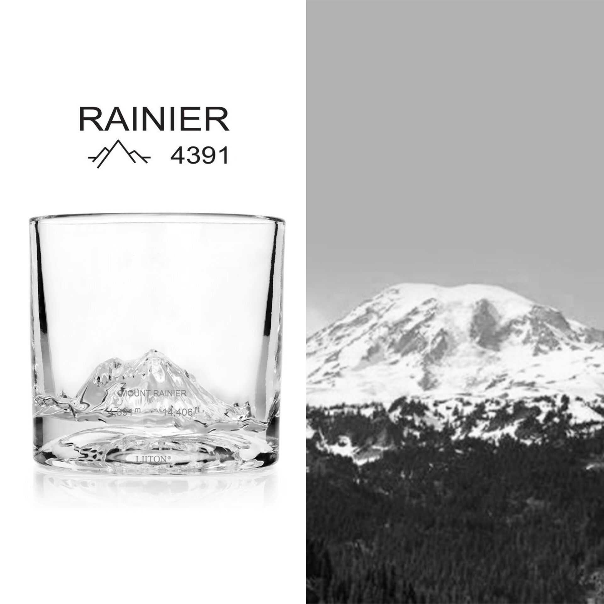 LIITON Kristall-Whiskey-Gläser 2er-Set Topographie-Gläser