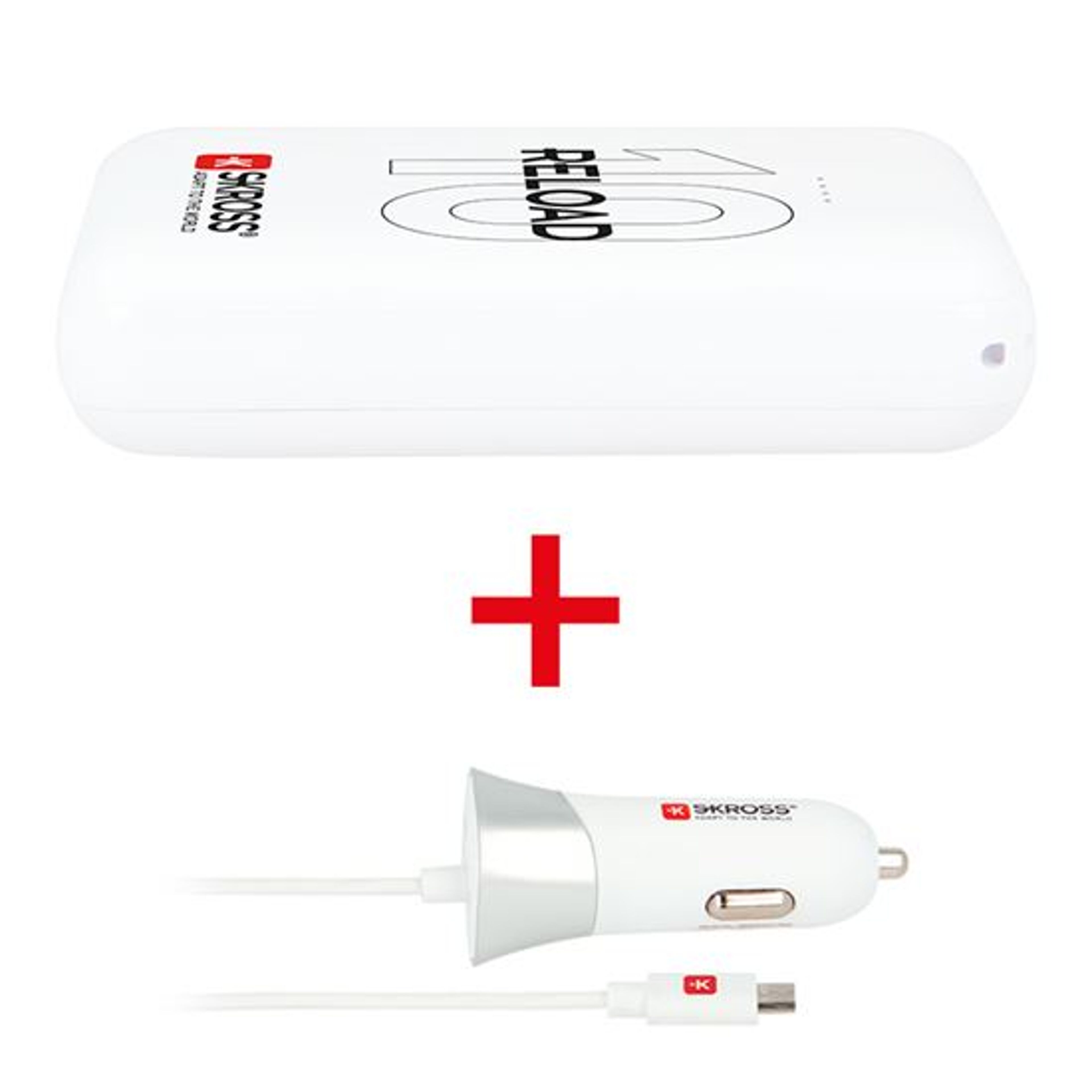 SKROSS Reload 10 + Chargeur de voiture USB Powerbank