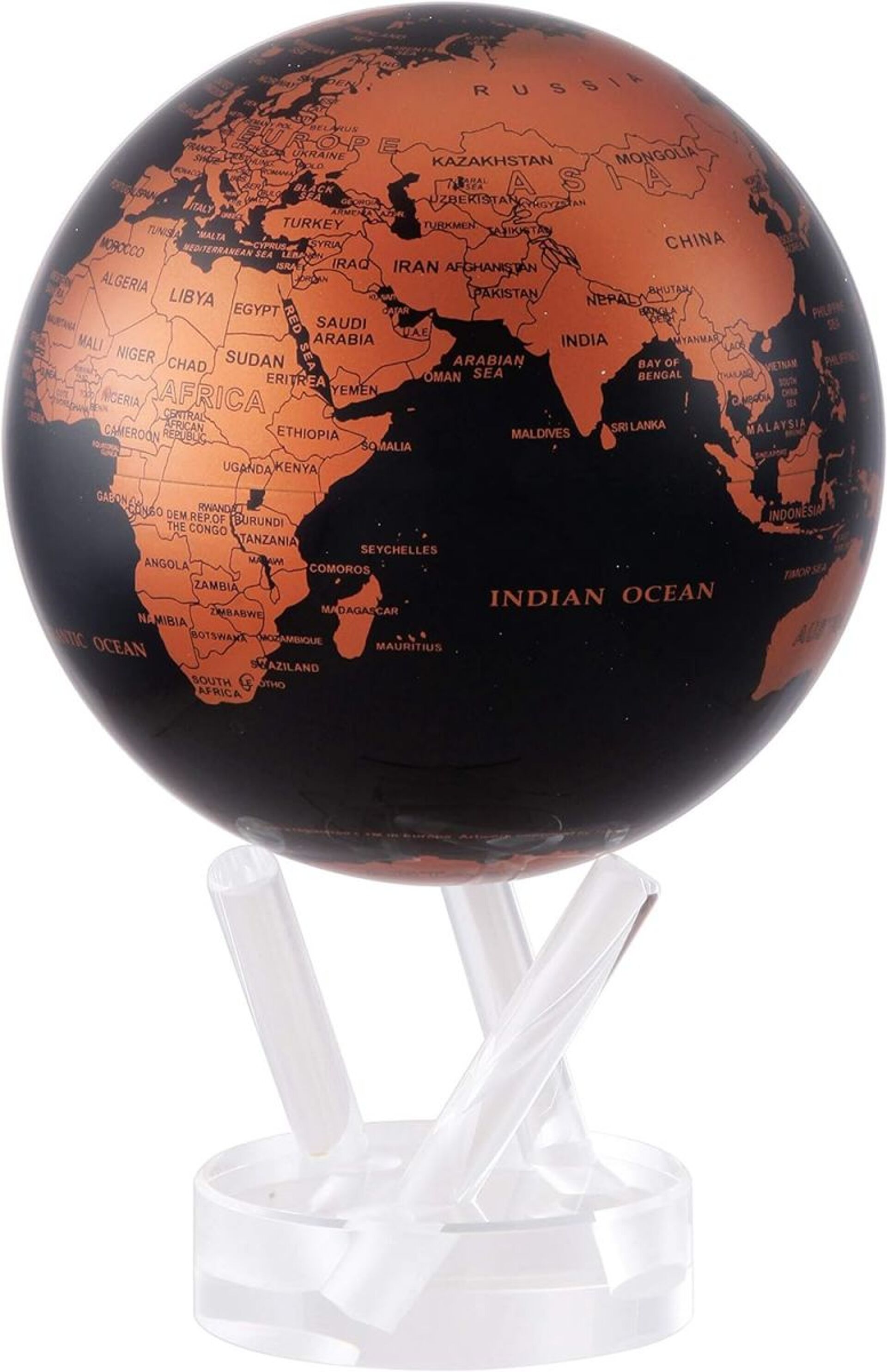 MOVA Copper and Black Self Spinning Globe