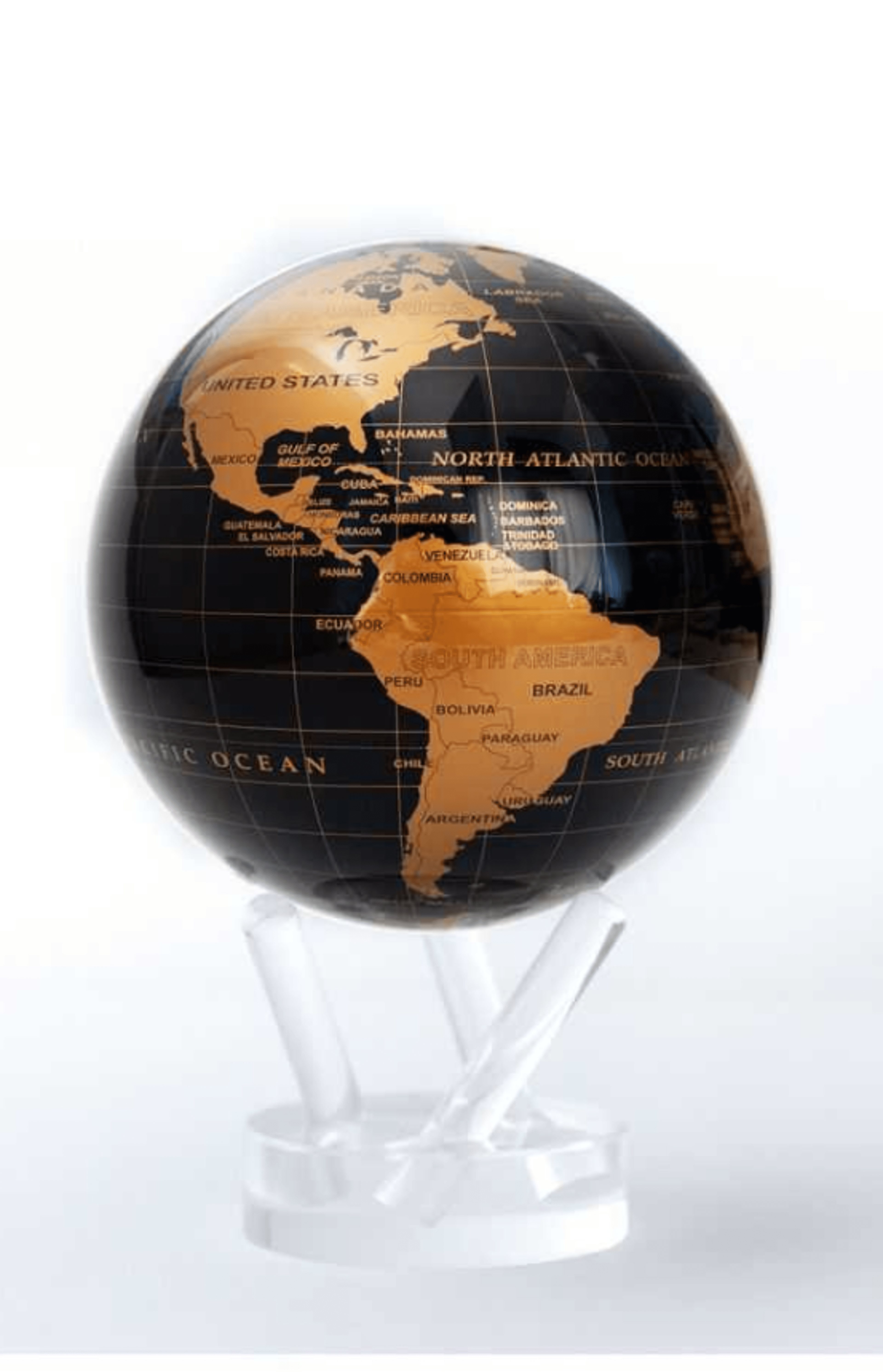 MOVA Čierno-zlatá mapa samostatne sa otáčajúci glóbus