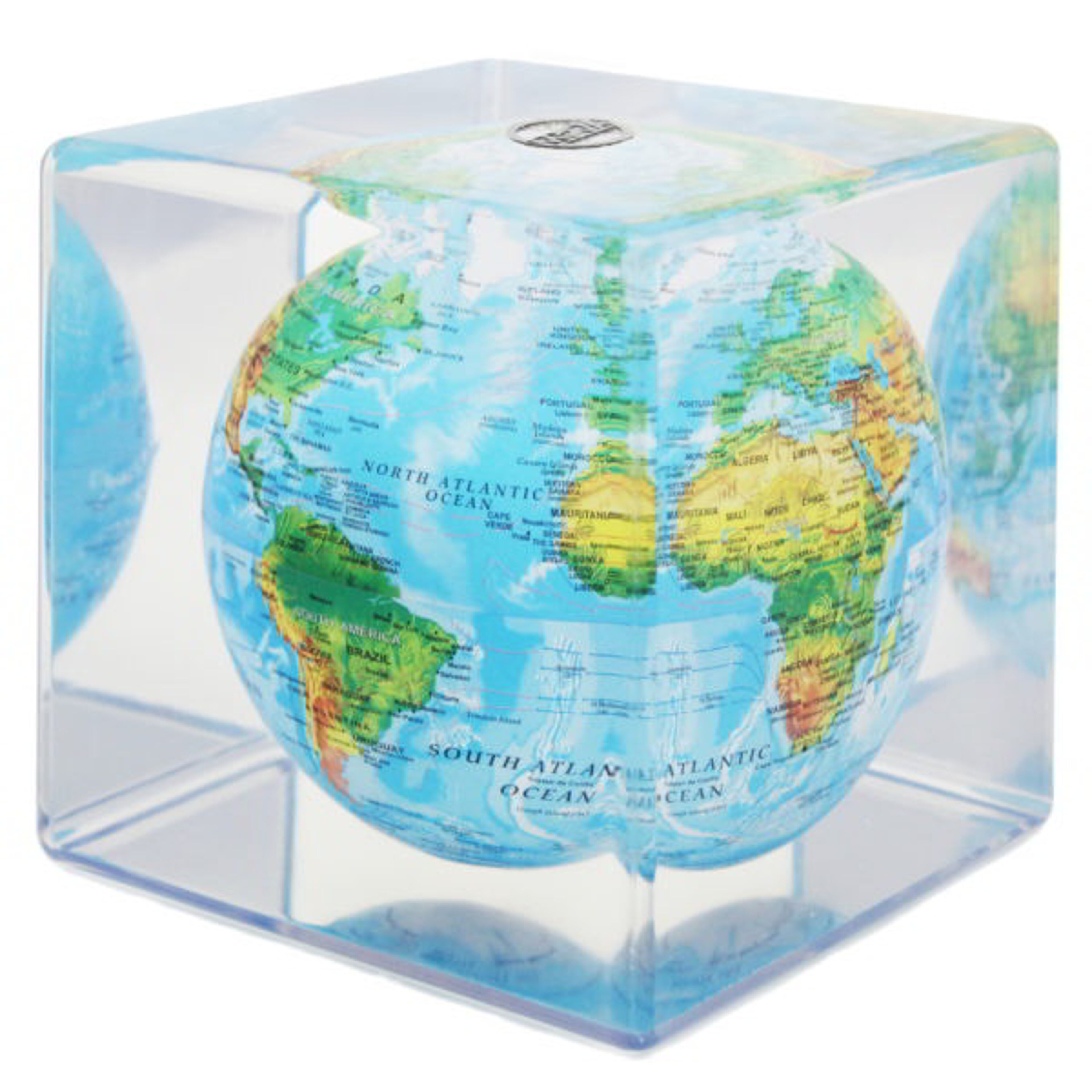 MOVA Ground Relief & Oceans Map Globe in Cube