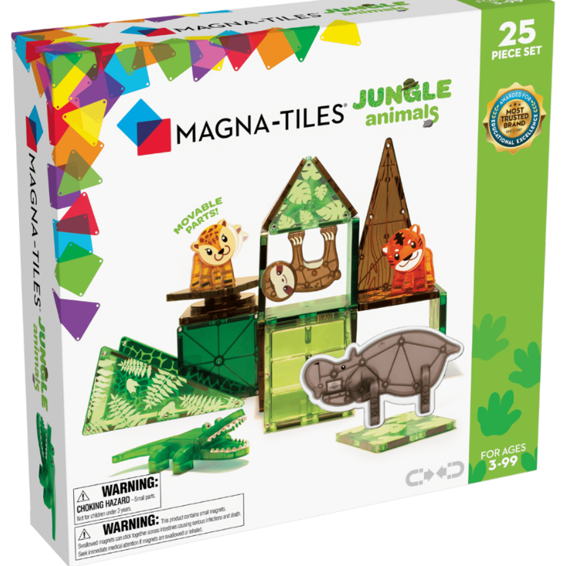 Conjunto de construção Magna-Tiles Jungle Animals 25 peças