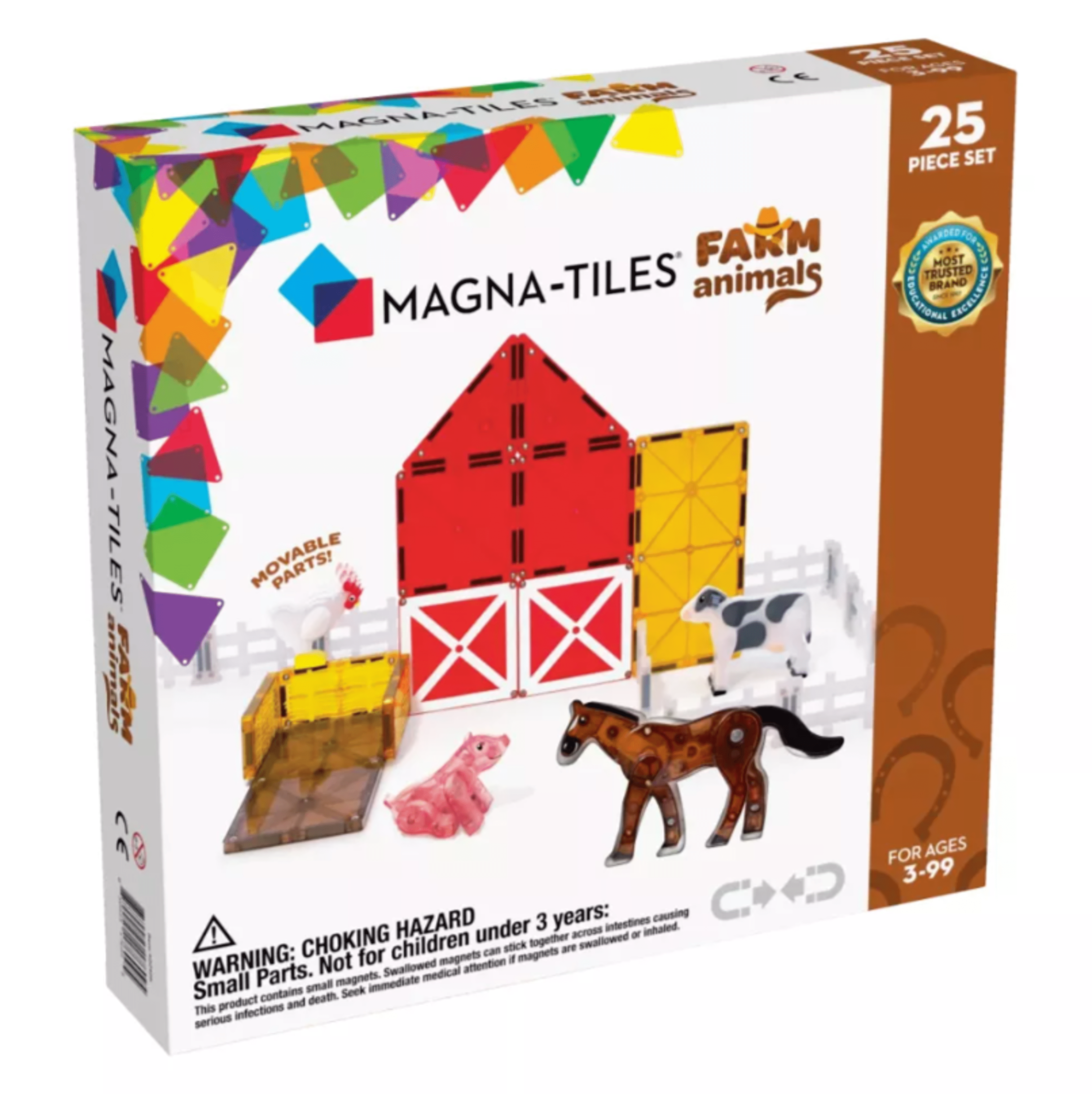 Magna-Tiles Farm Animals 25-Piece Set magnetic building set