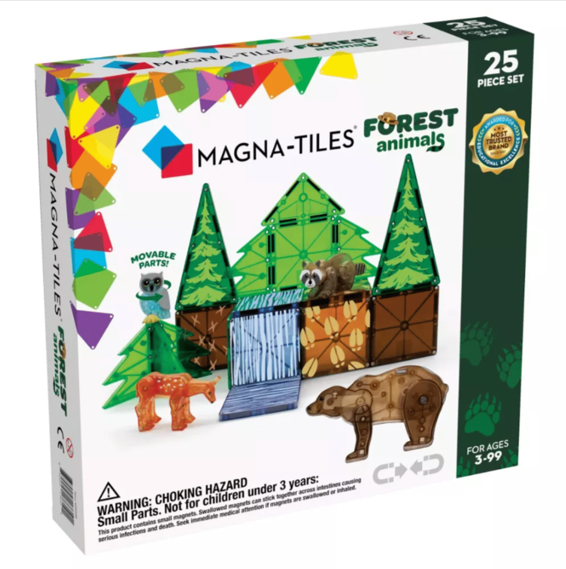 Magna-Tiles Bosdieren 25-delige magnetische bouwset