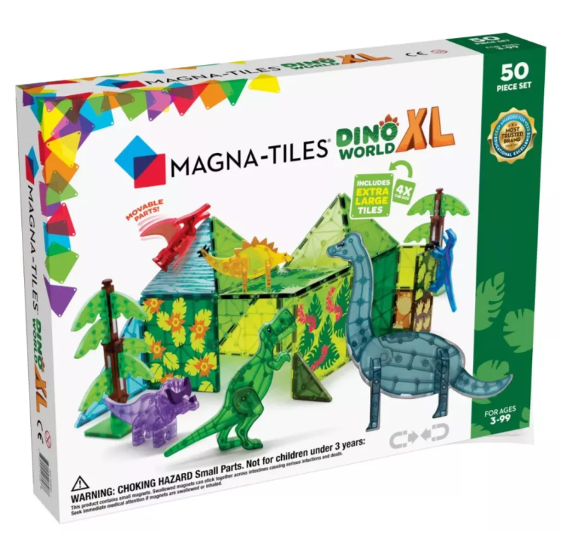 Magna-Tiles Kit magnético Dino World XL 50 peças