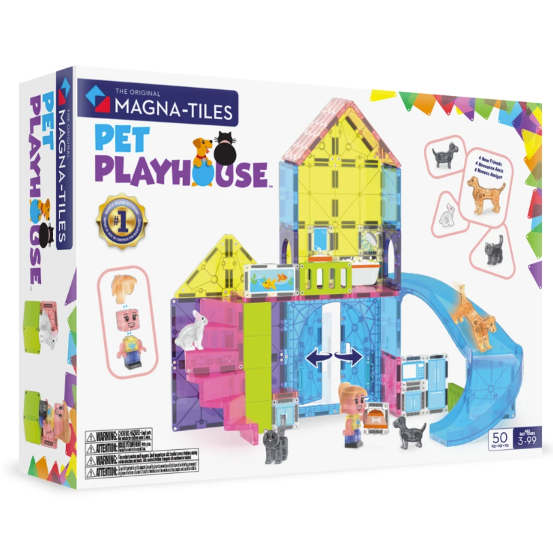 Magna-Tiles Magnetic Pet Playhouse 50 de bucăți