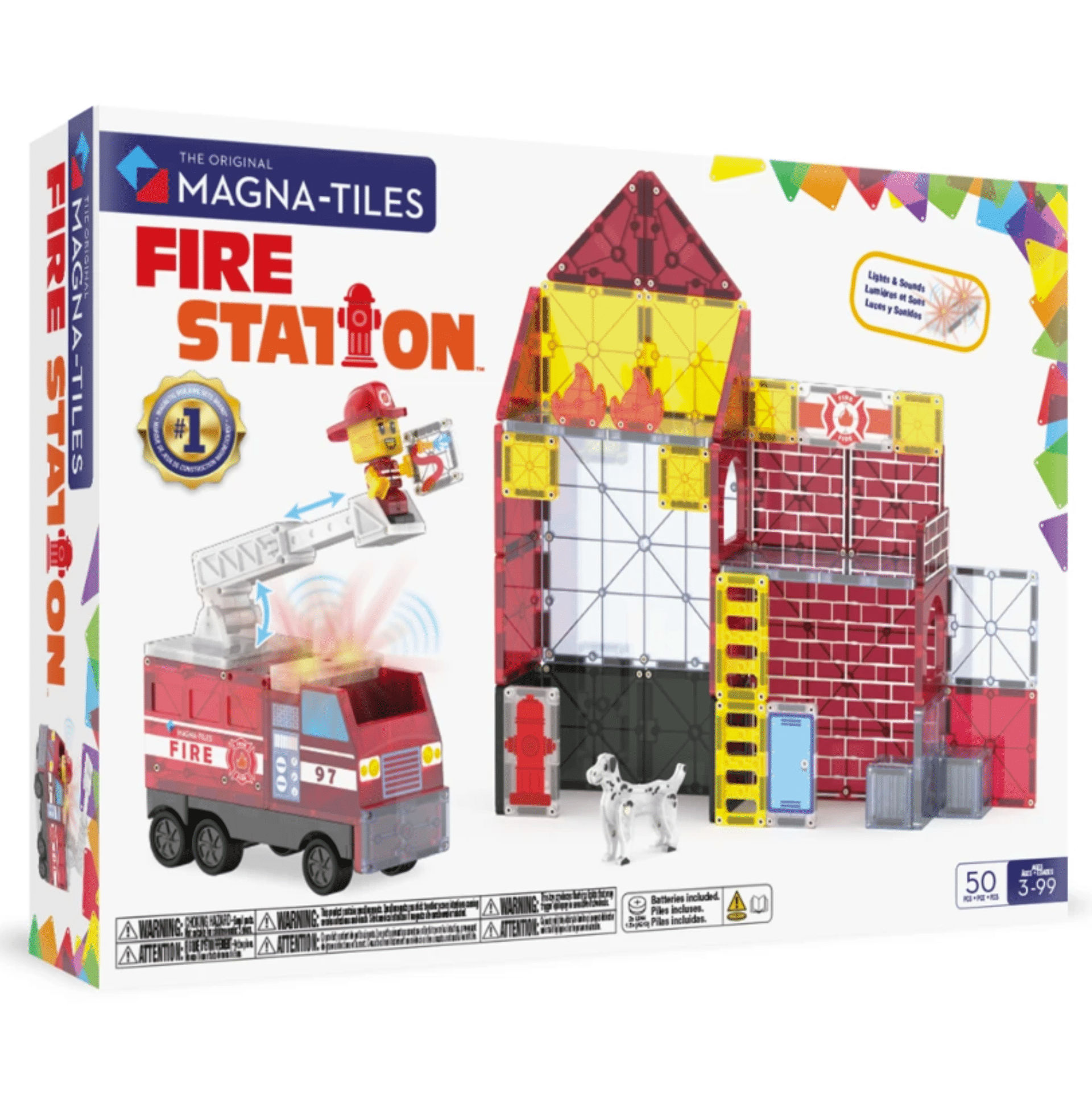 Magna-Tiles microMAGS Fire Station 50 piese