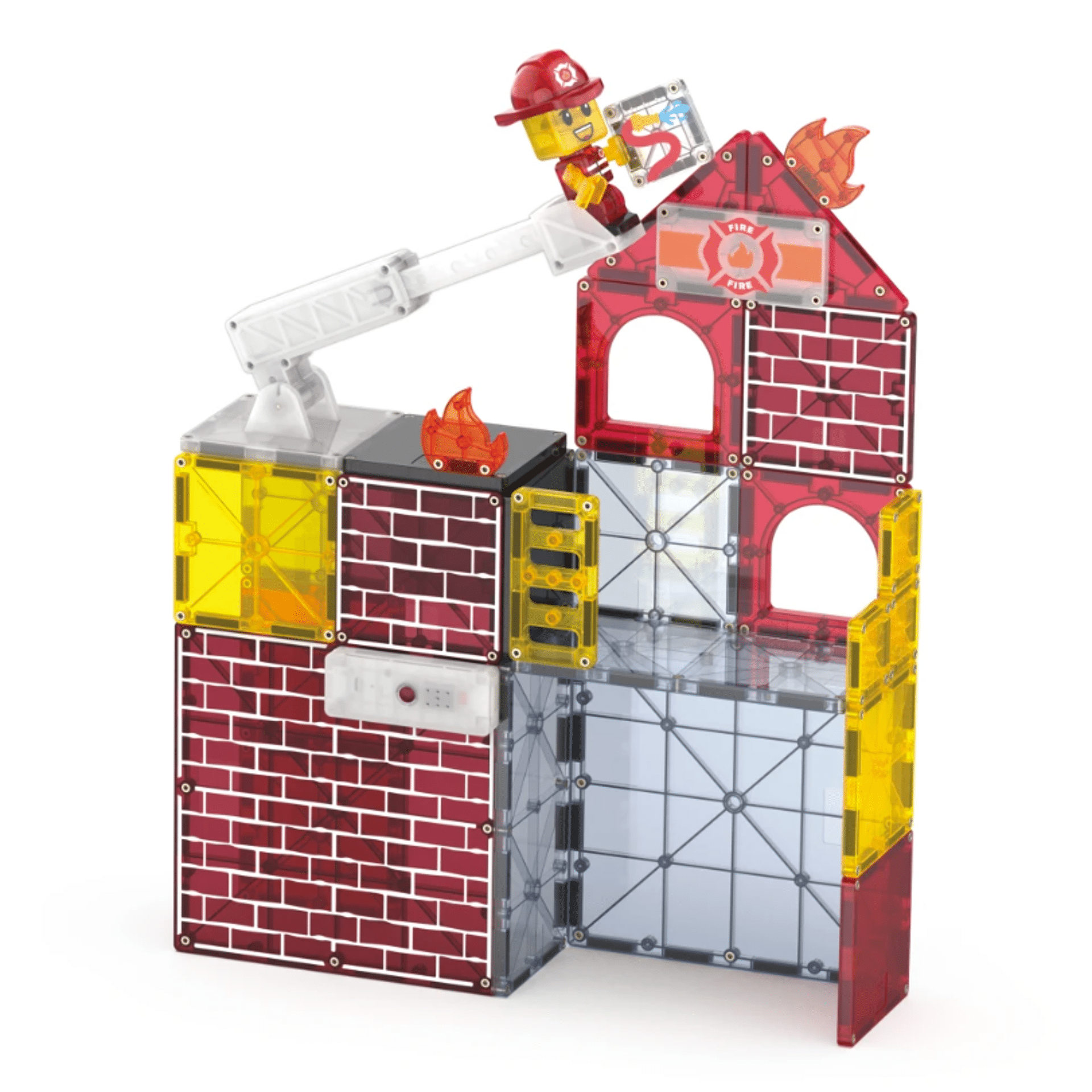 Magna-Tiles microMAGS Fire Station 50 piese