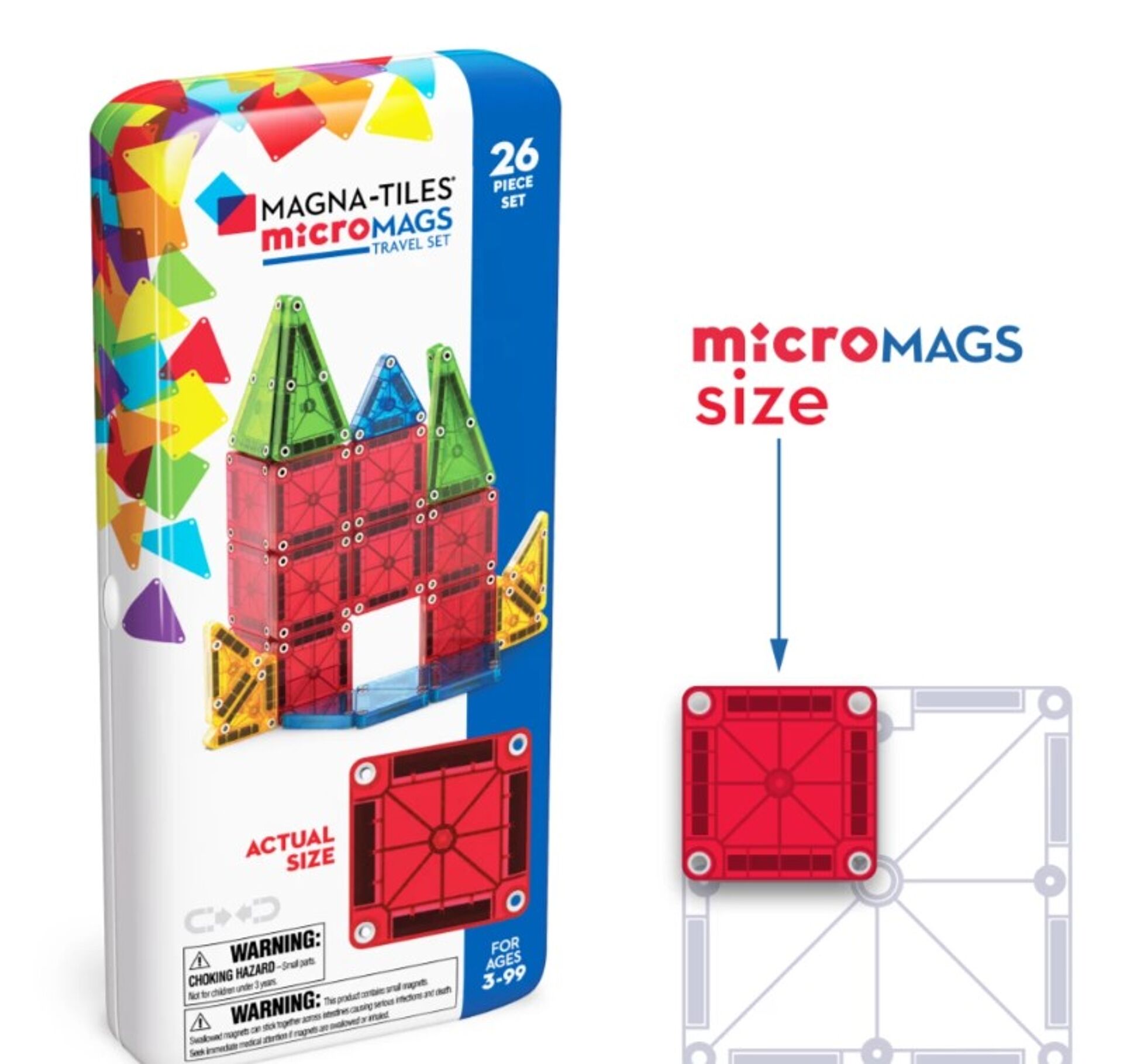 Conjunto de viagem Magna-Tiles microMAGS 26 peças