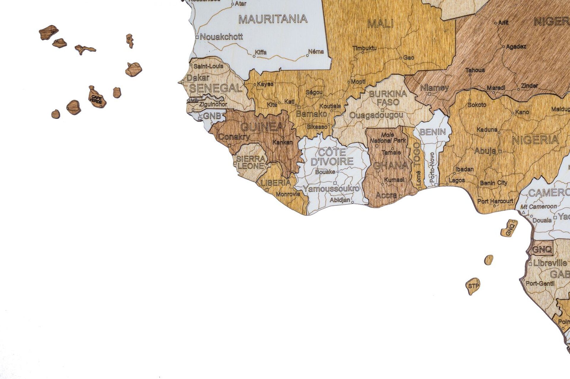 Drewniana mapa Afryki
