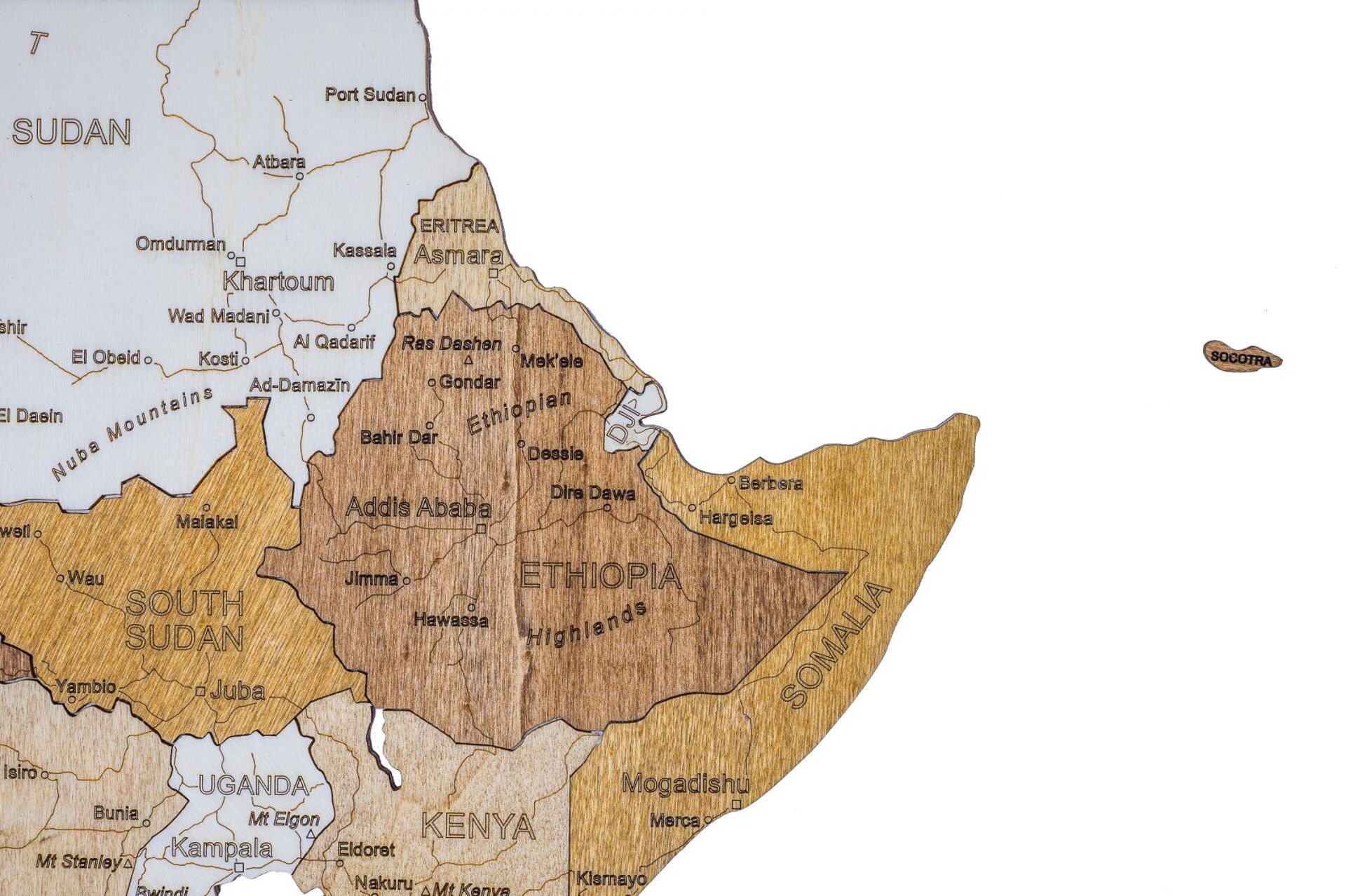 Drewniana mapa Afryki