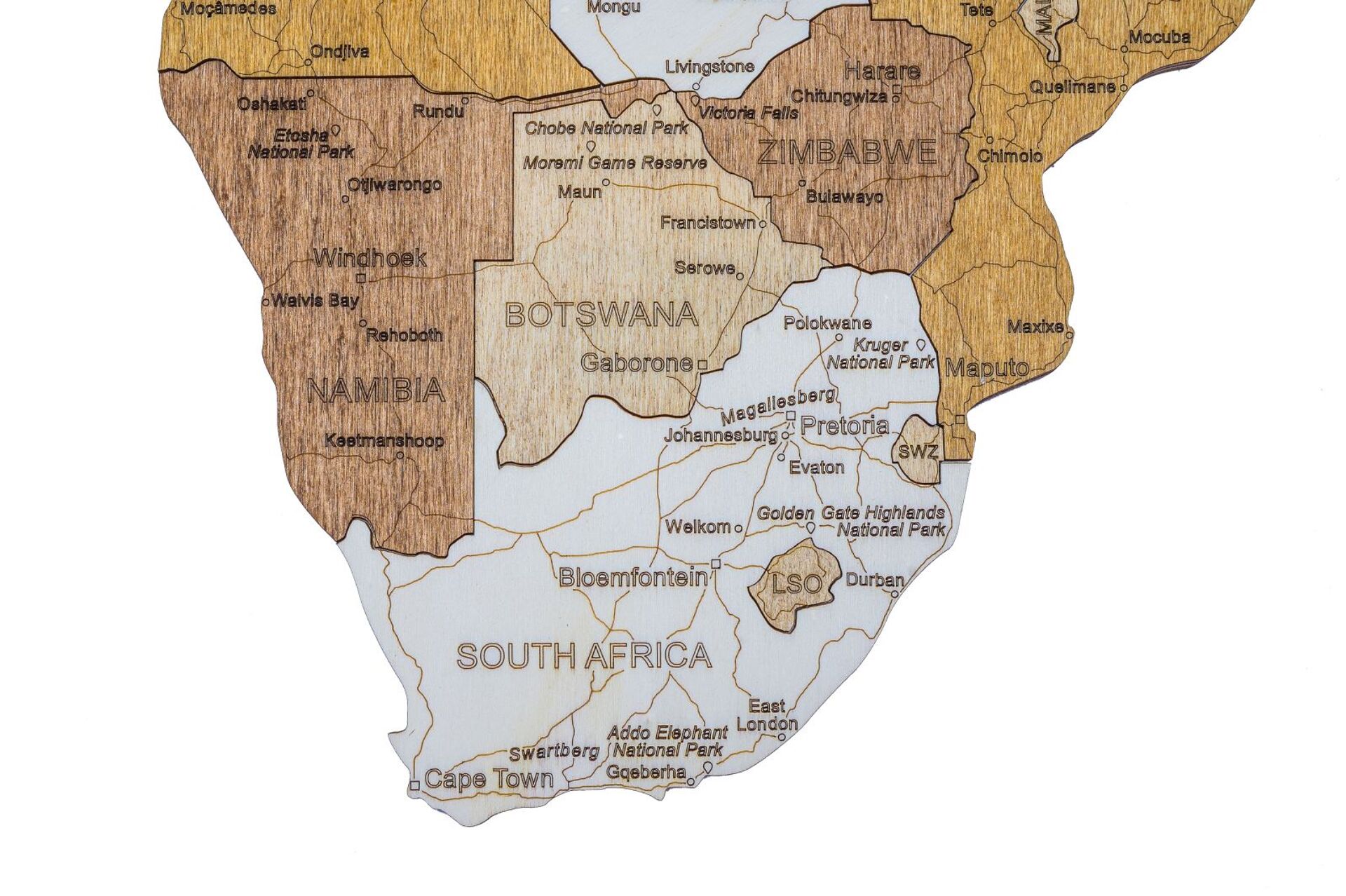 Drewniana mapa Afryki