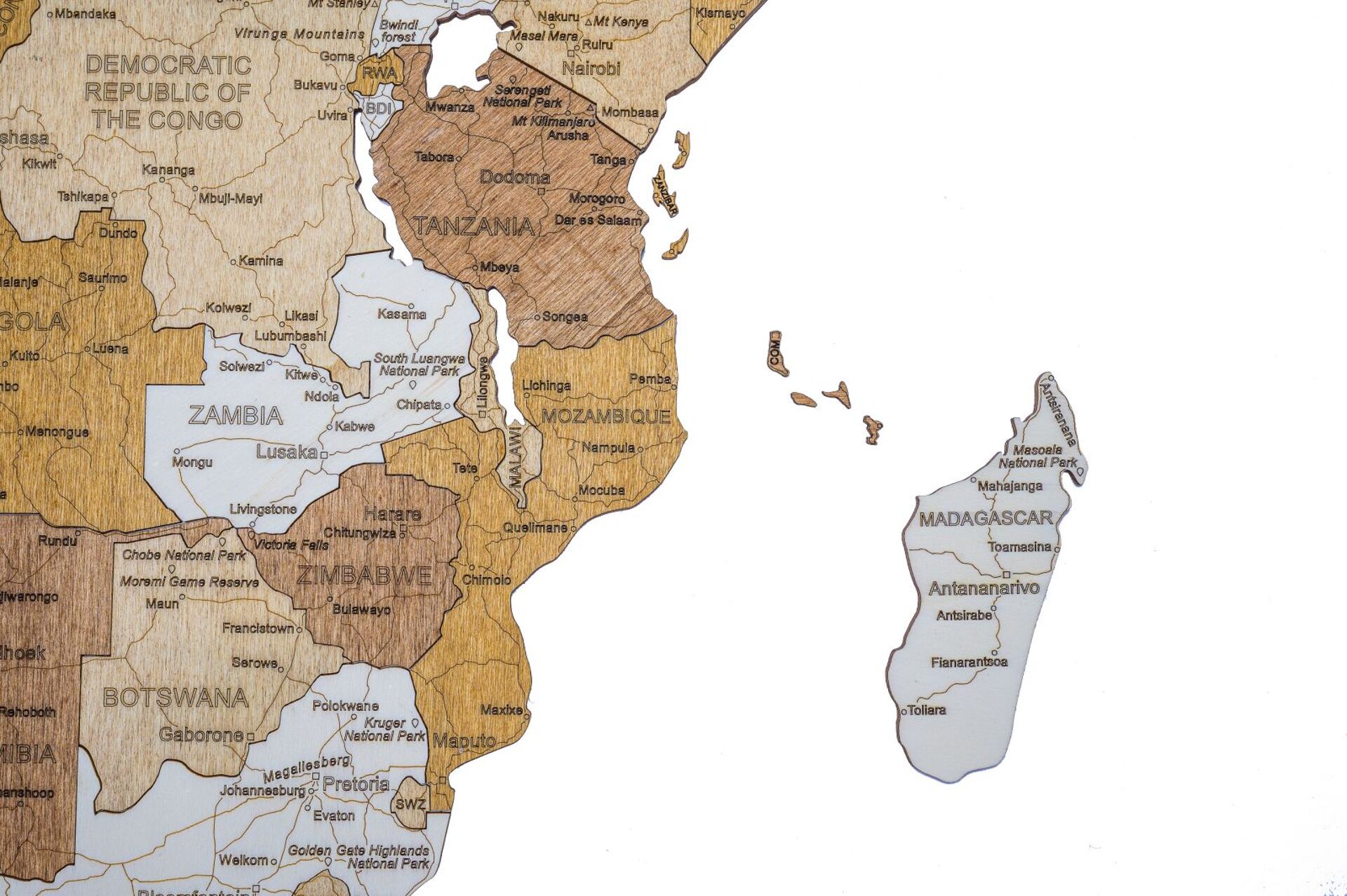 Drewniana mapa Afryki