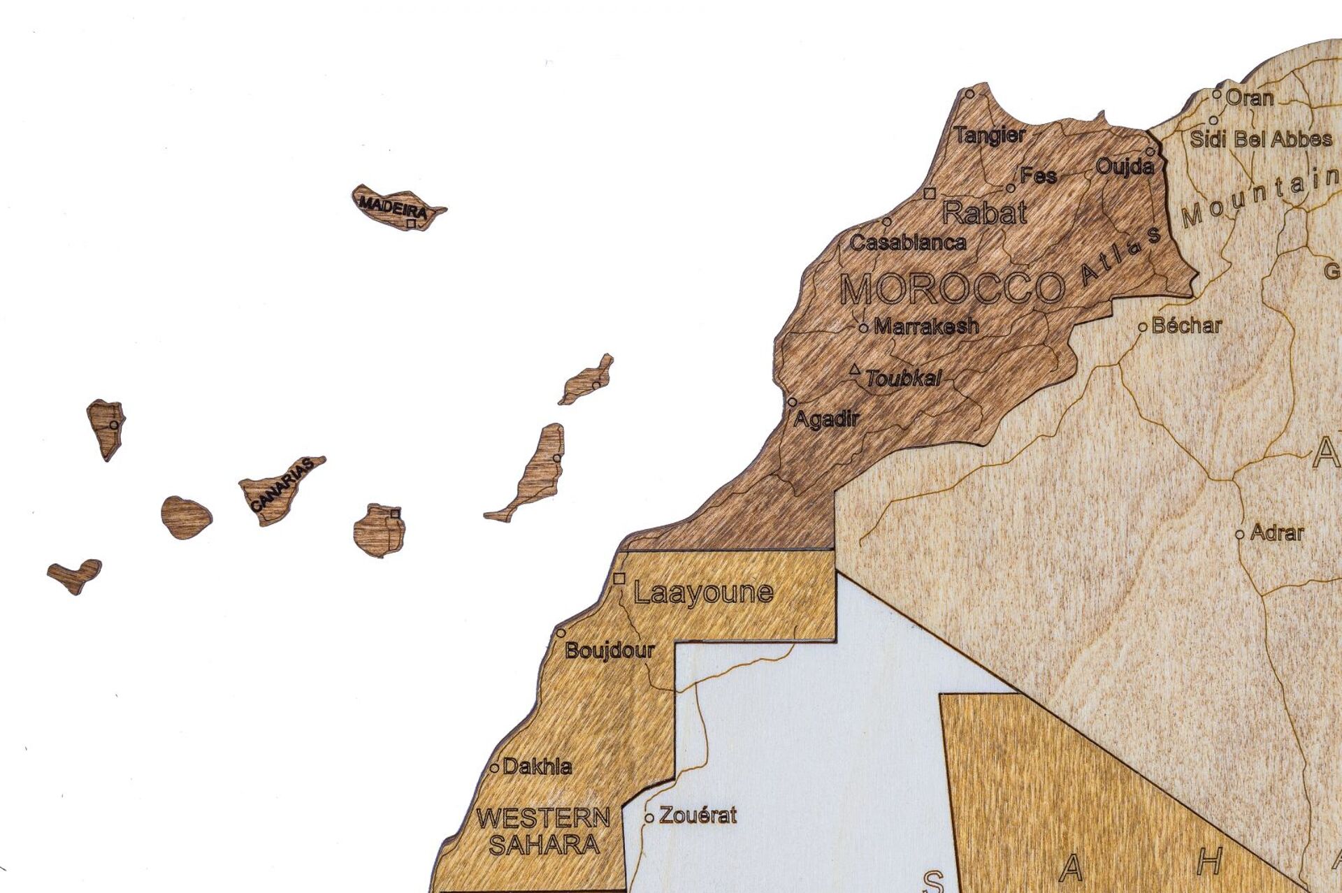 Drewniana mapa Afryki