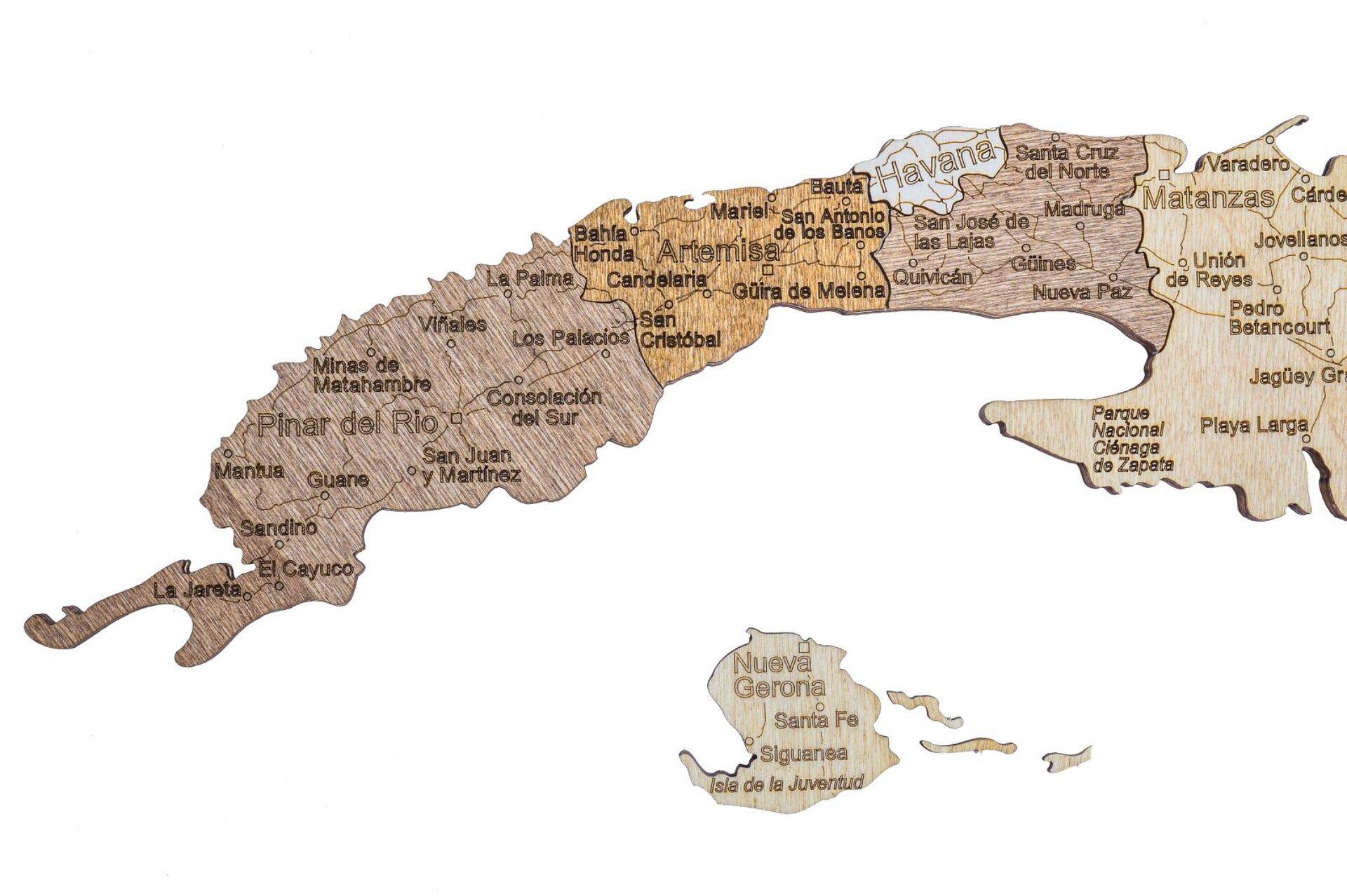 Drewniana mapa Kuby