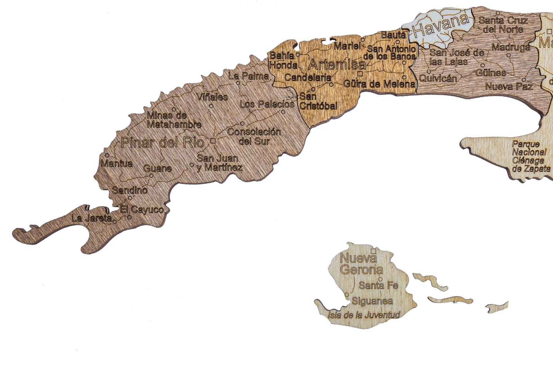 Drewniana mapa Kuby