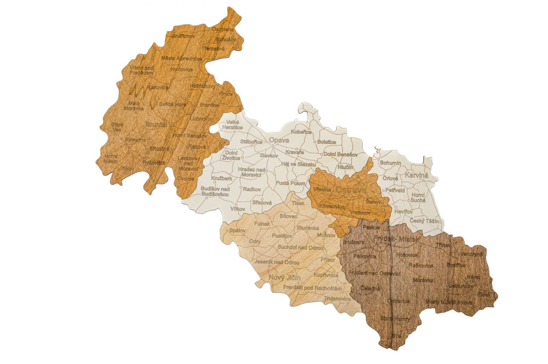 Dřevěná mapa Moravy