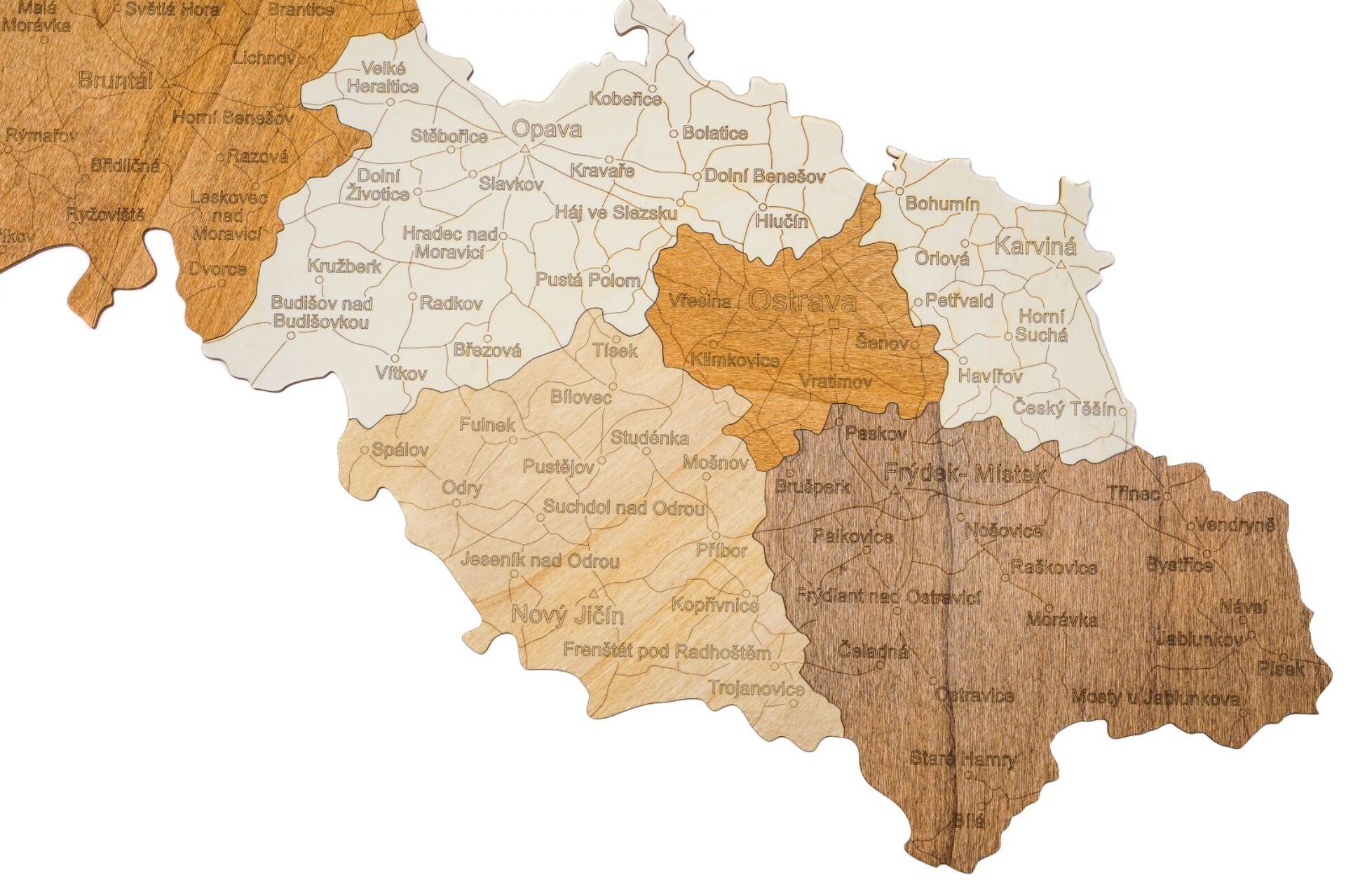 Dřevěná mapa Moravy