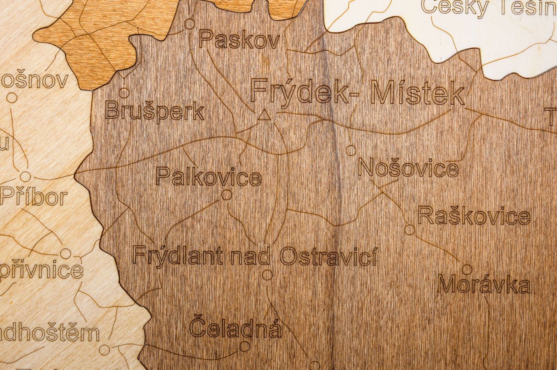Dřevěná mapa Moravy