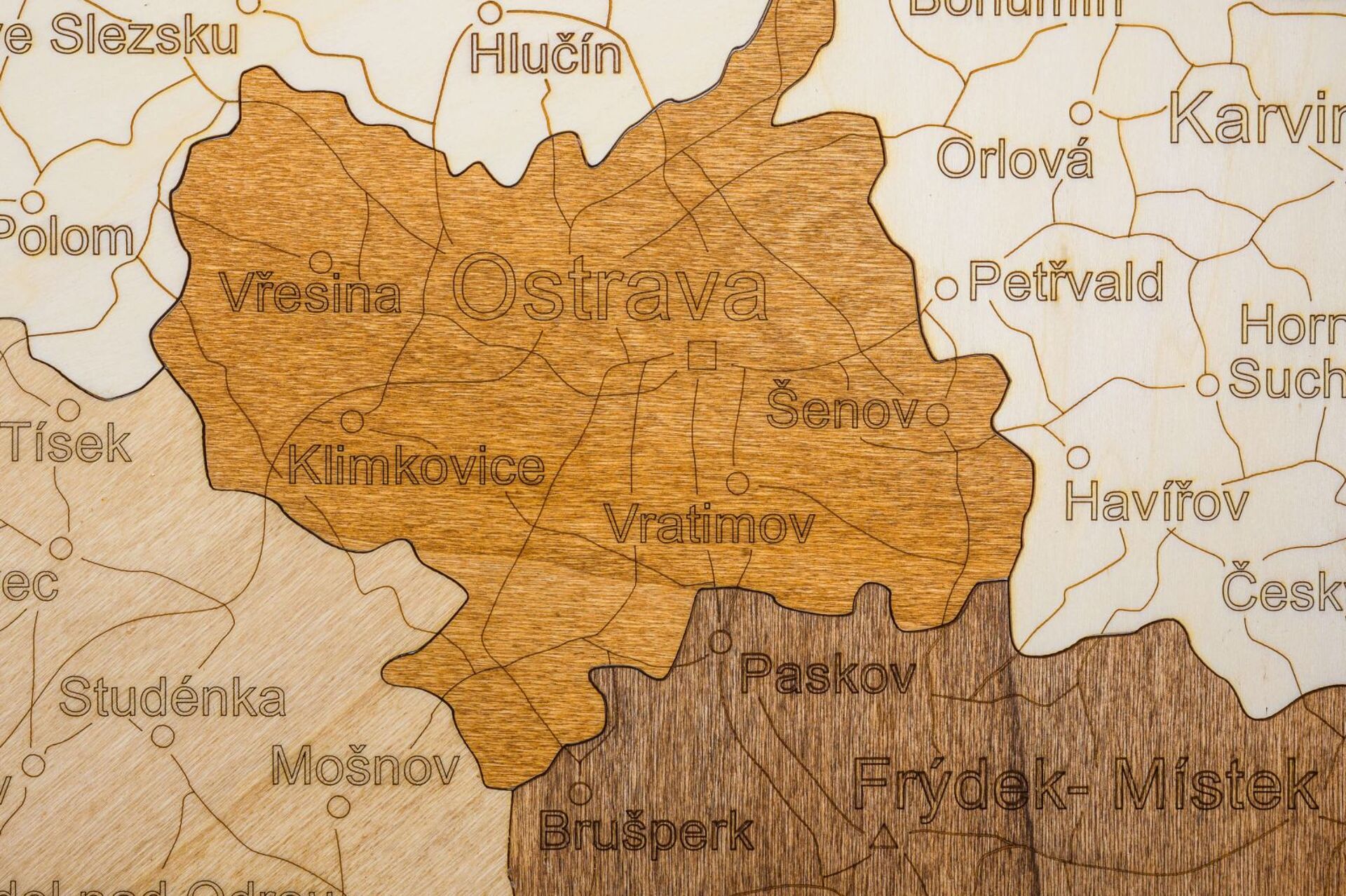 Dřevěná mapa Moravy