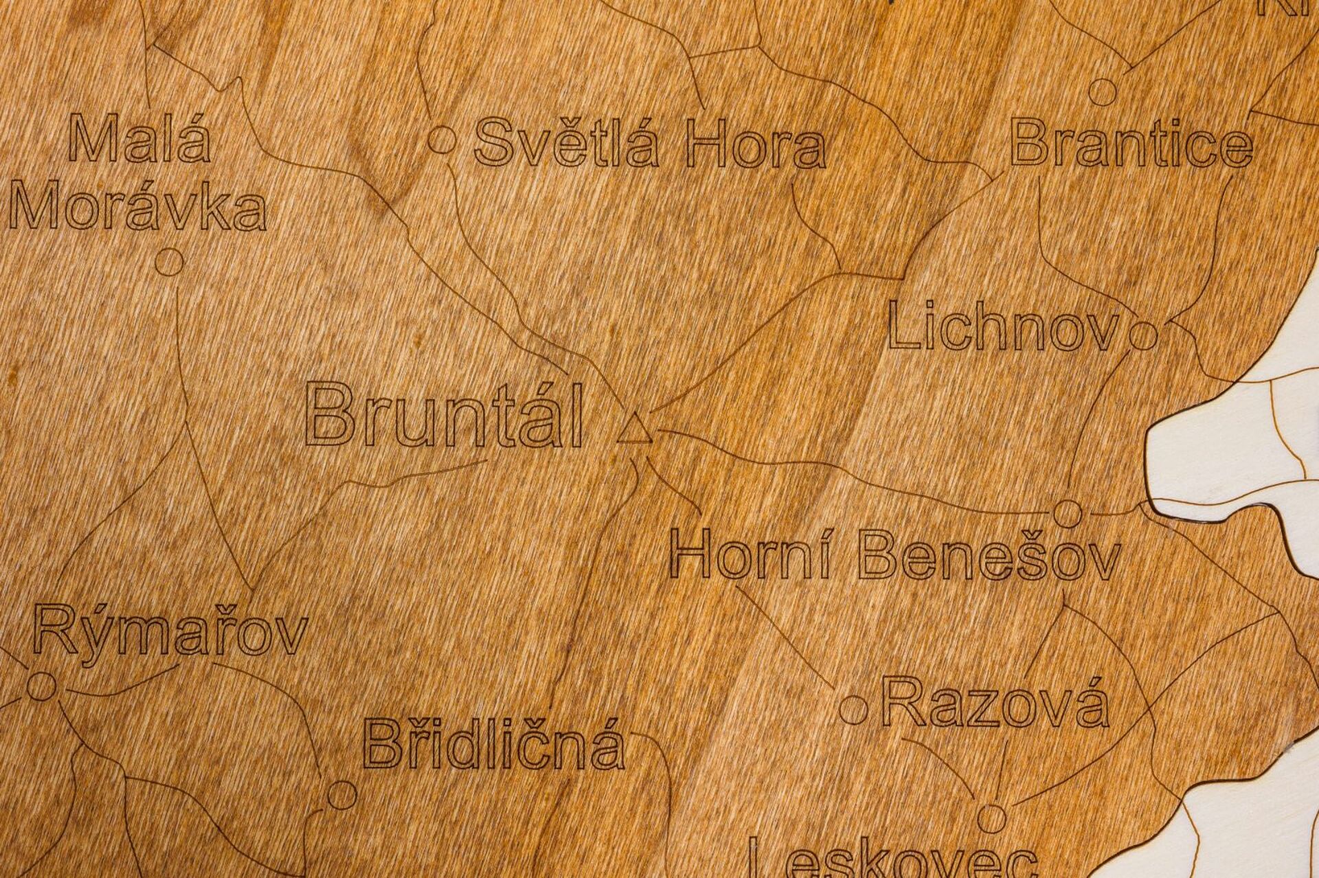 Dřevěná mapa Moravy