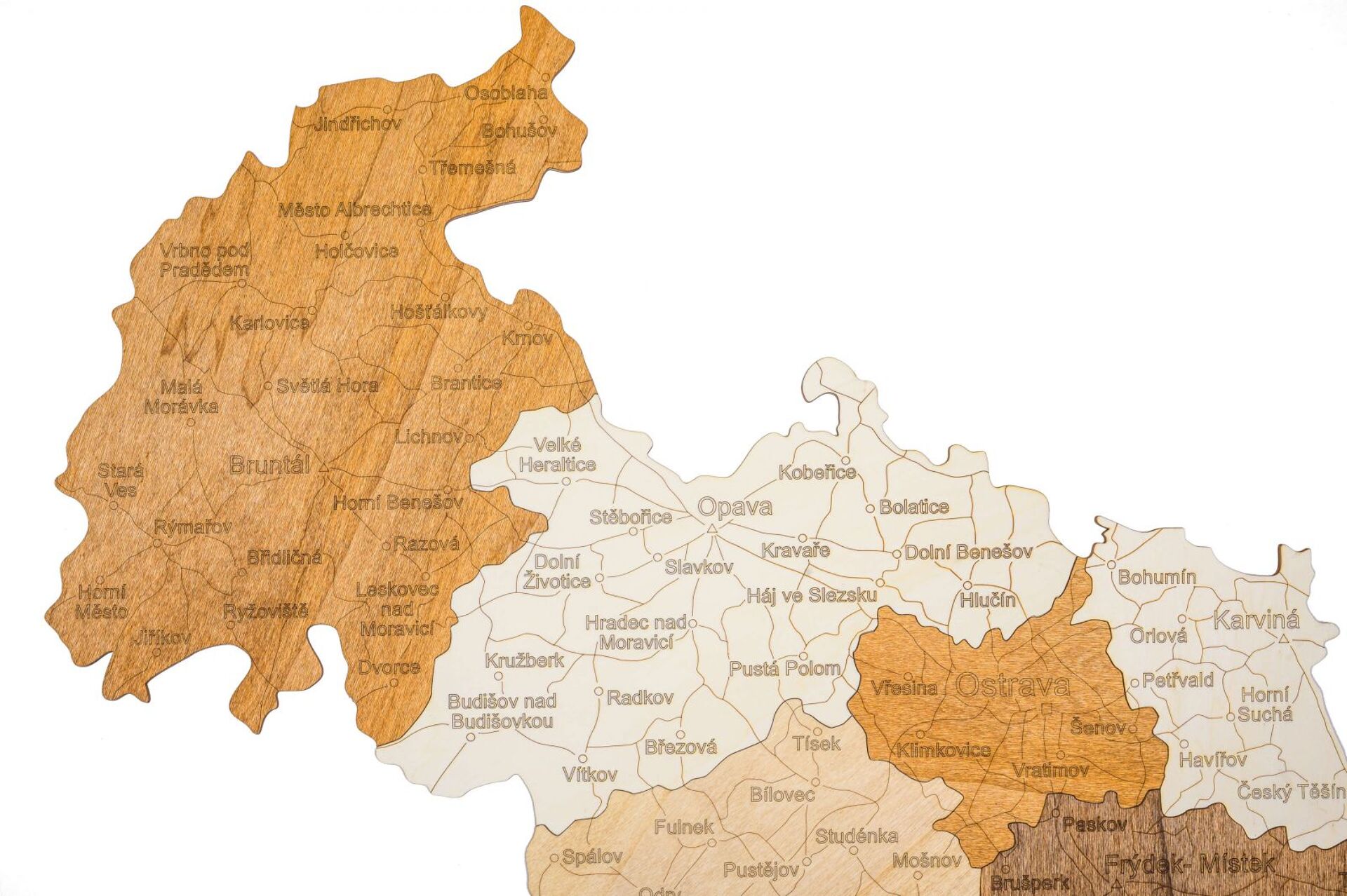 Dřevěná mapa Moravy