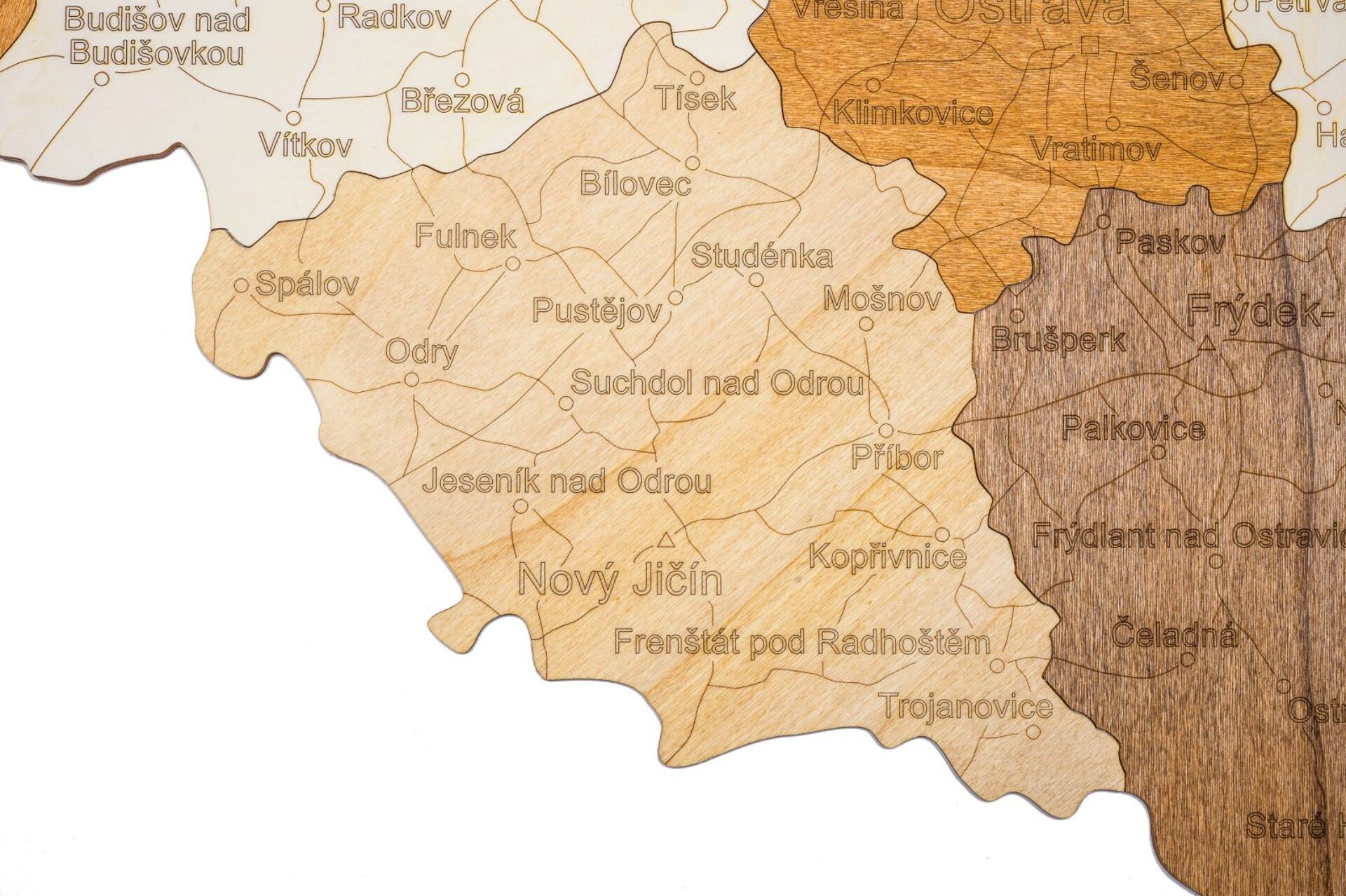 Dřevěná mapa Moravy