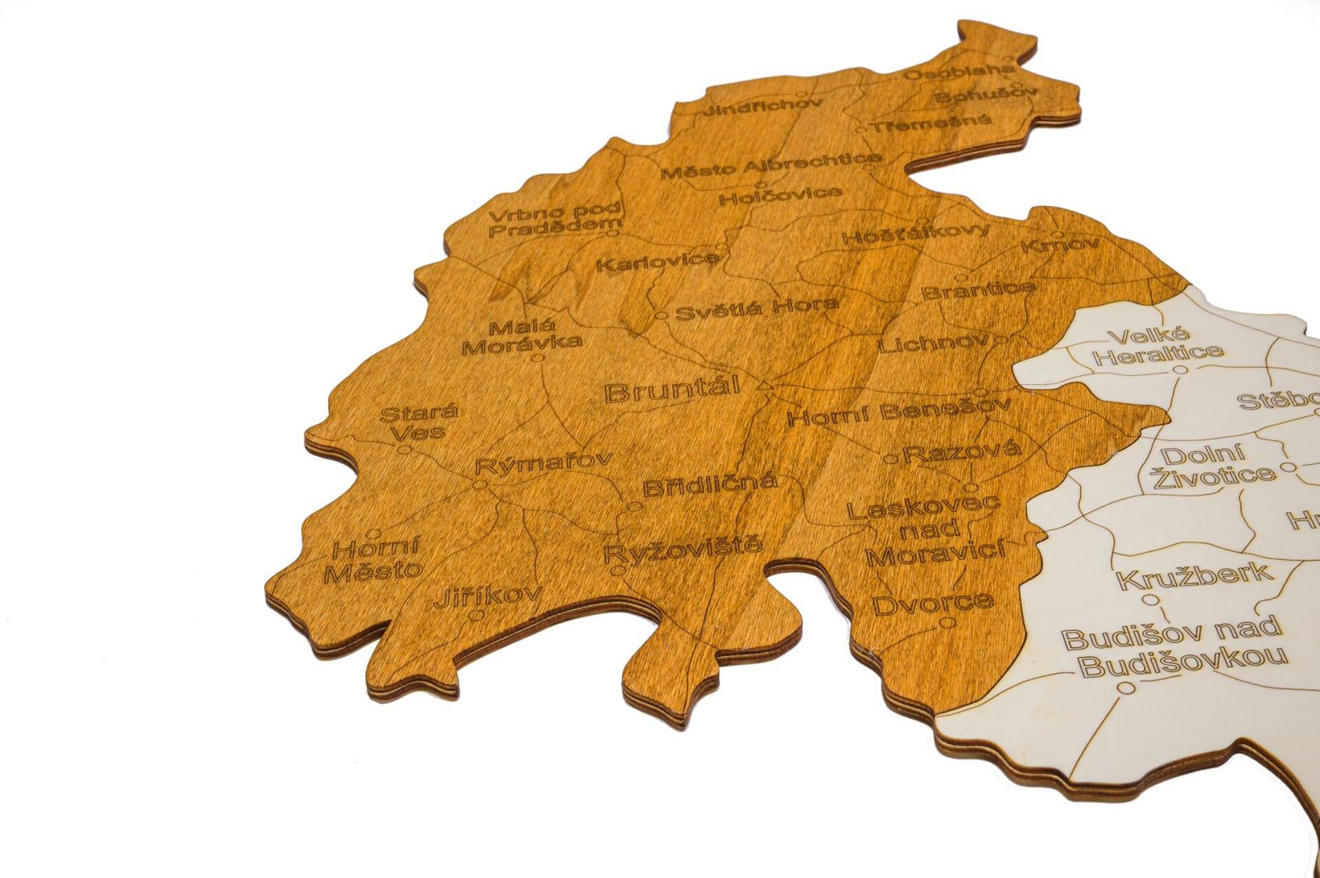 Dřevěná mapa Moravy