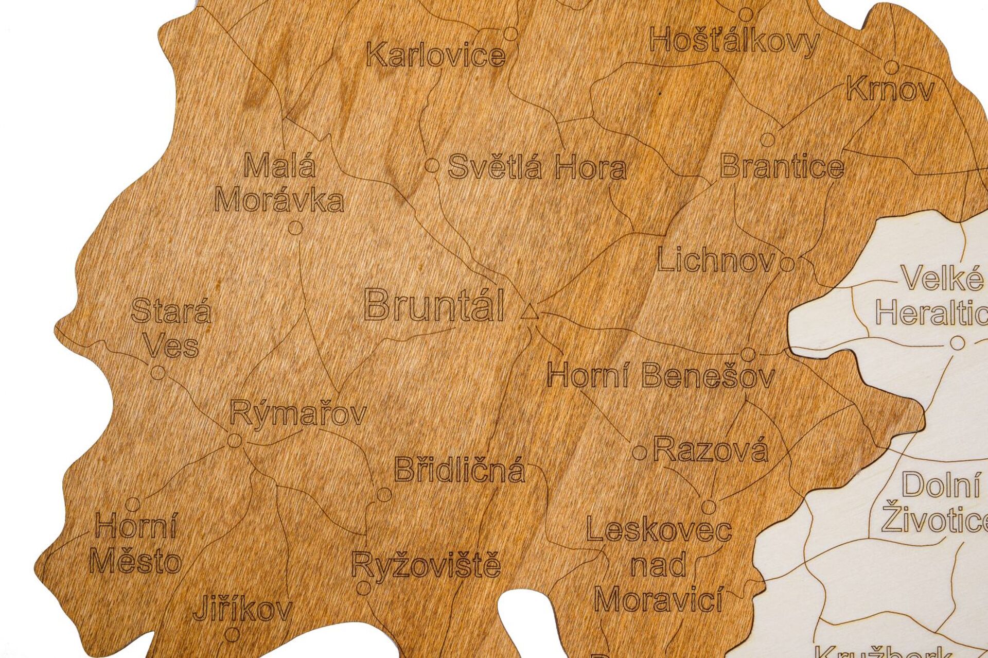 Dřevěná mapa Moravy
