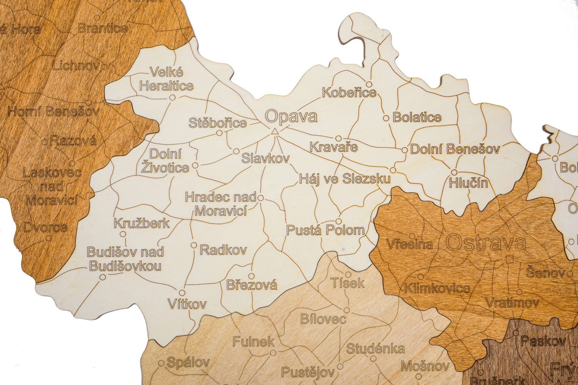 Dřevěná mapa Moravy