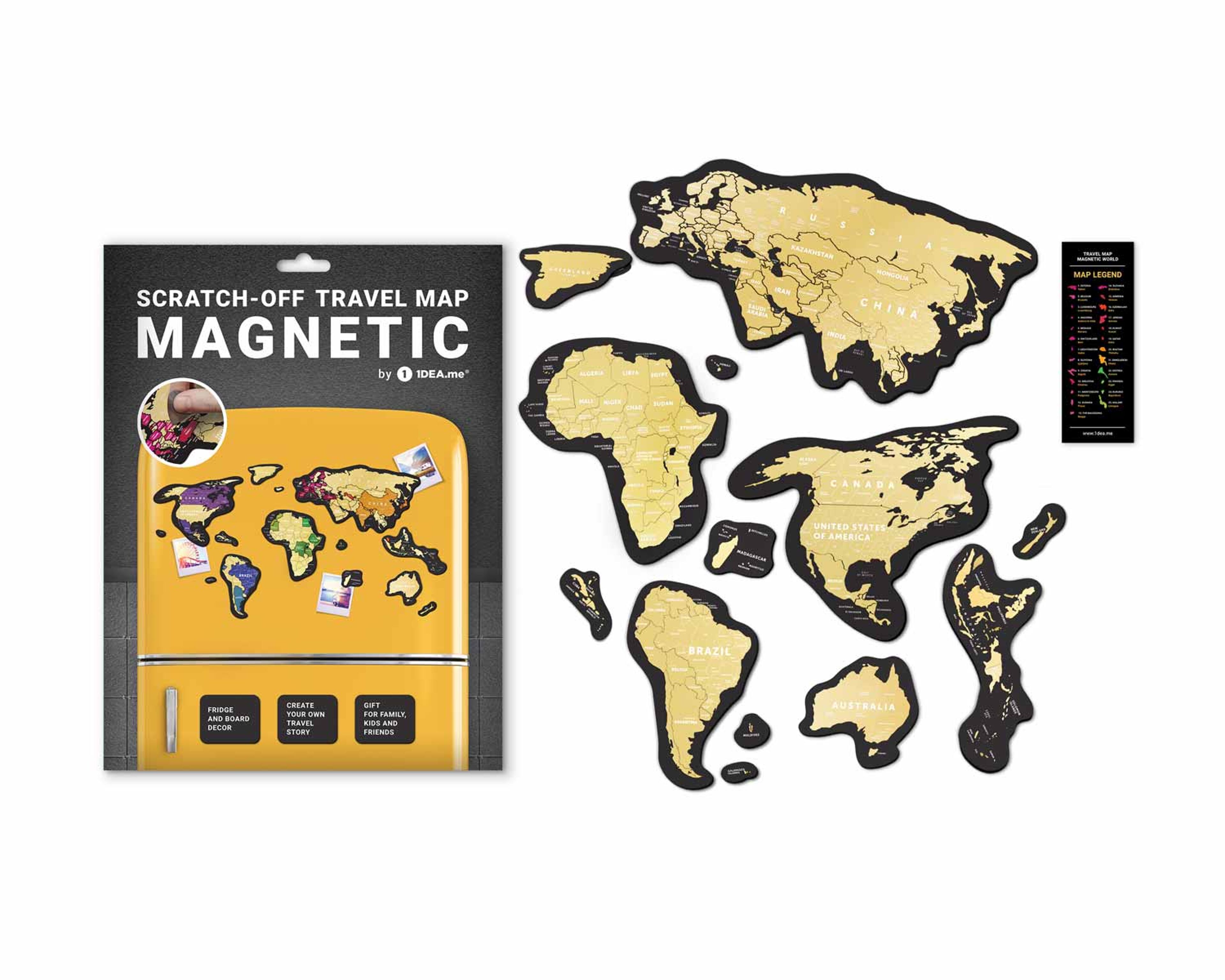 Magnetická stieracia cestovná svetová mapa