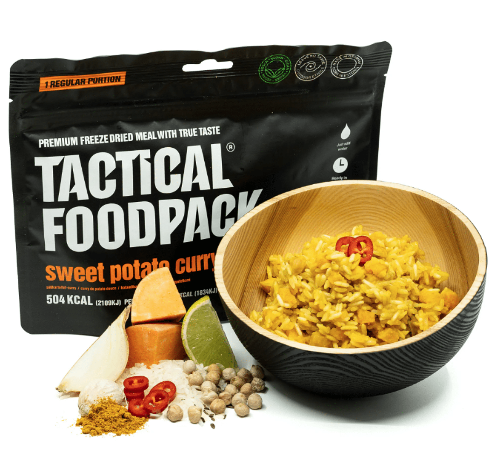 Foodpack tattico Patate dolci al curry e riso 115g