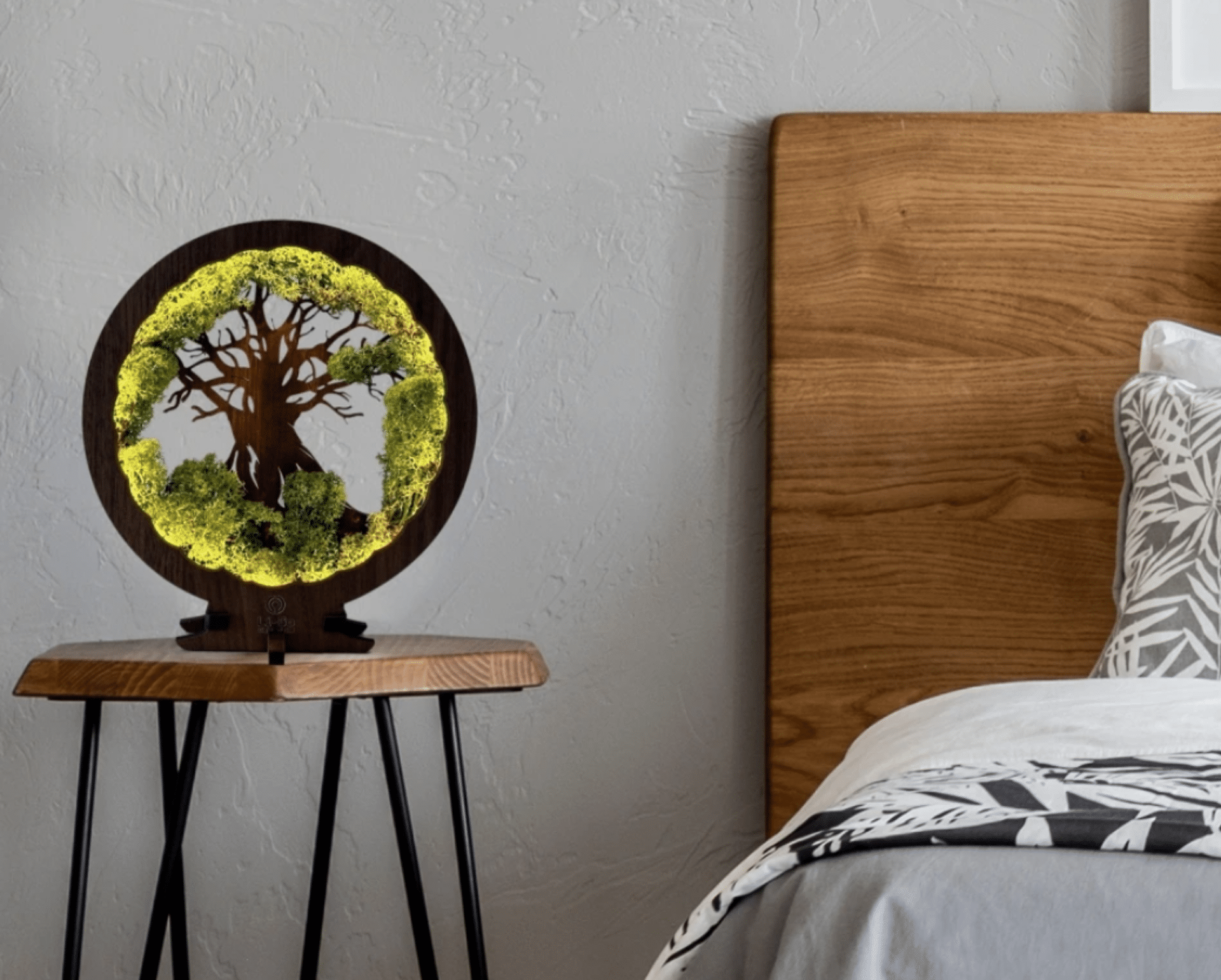 Wooden Desk Lamp with LED Backlight
