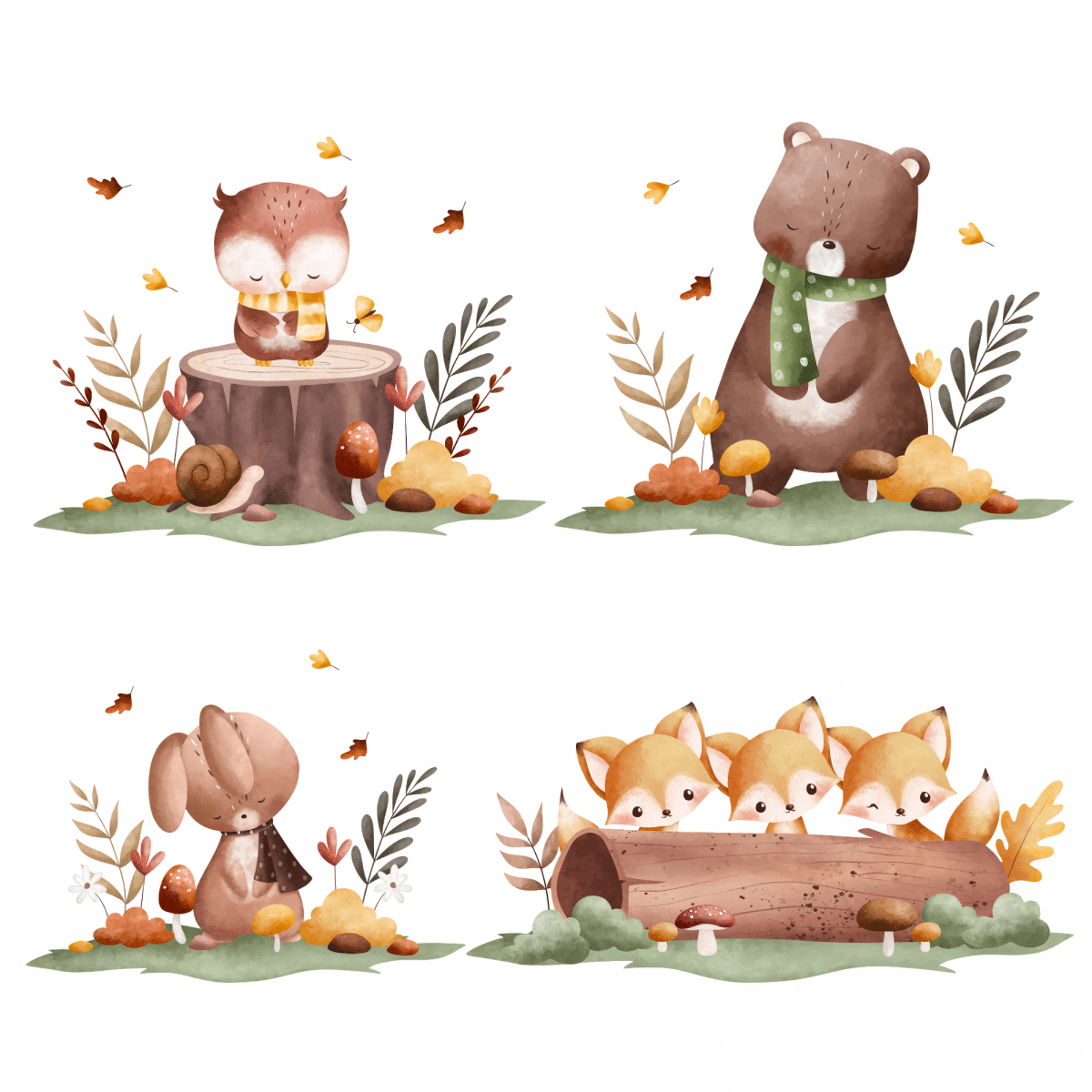 Sticker mural textile "Automne dans la forêt"