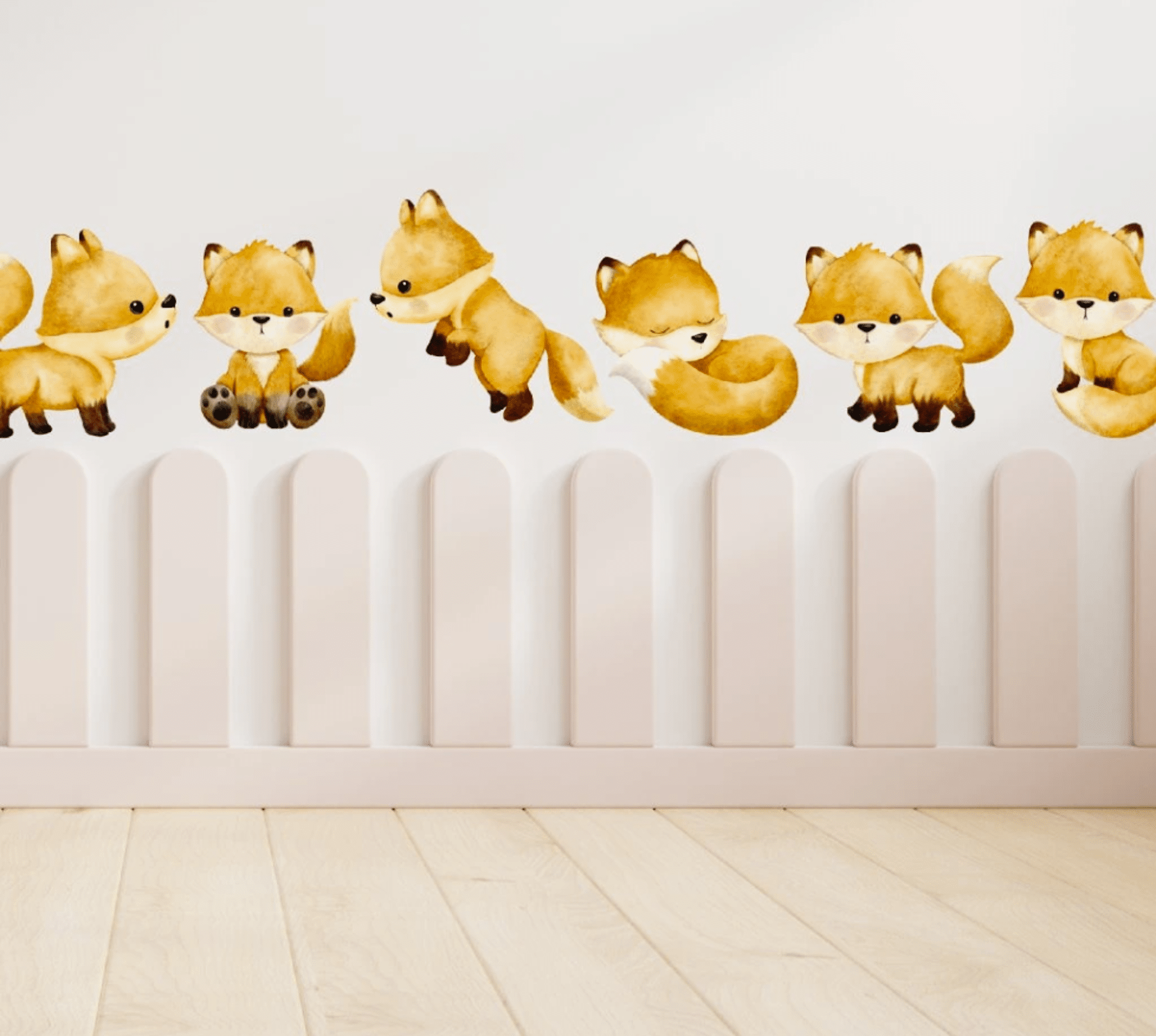 Sticker mural textile "Renards"