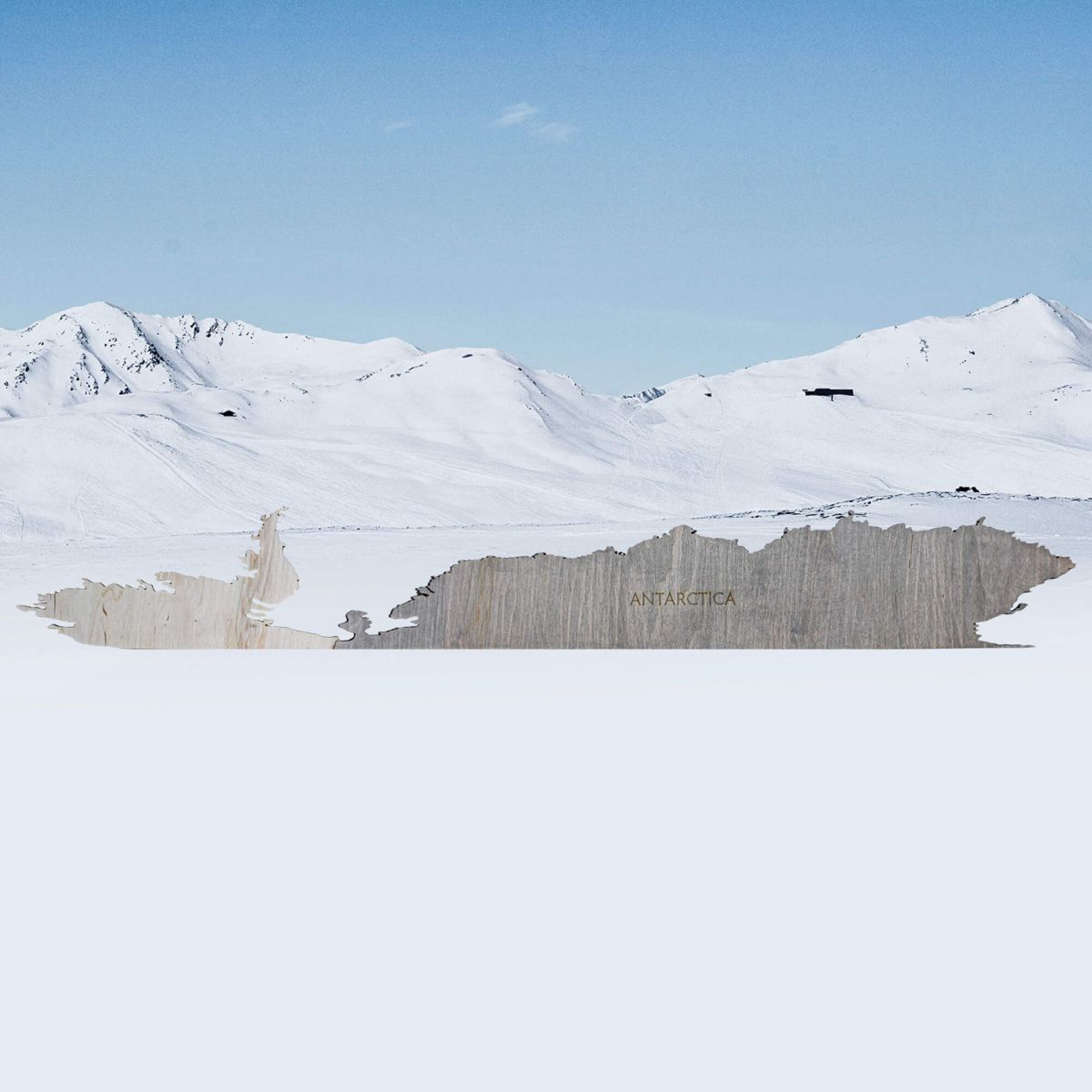 Panel de madera 2D de la Antártida
