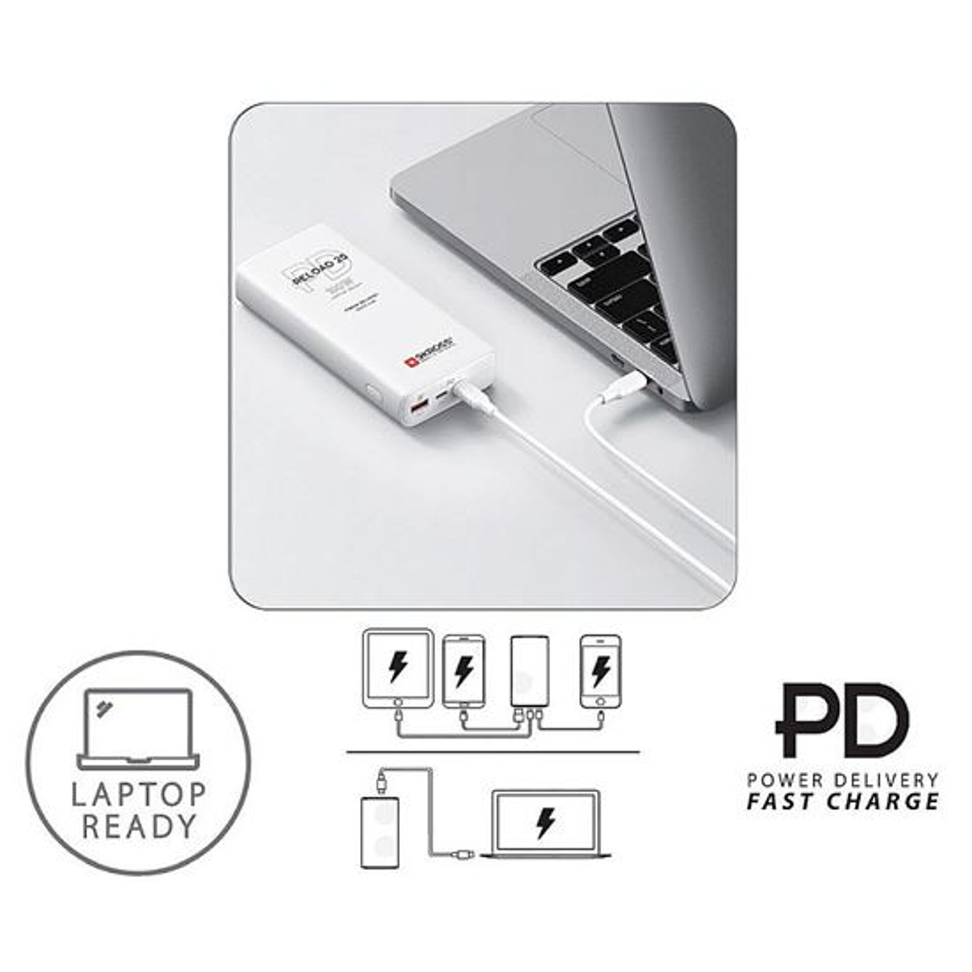 Baterie externă SKROSS Reload 20 100W PD, 20 000mAh, USB A+C