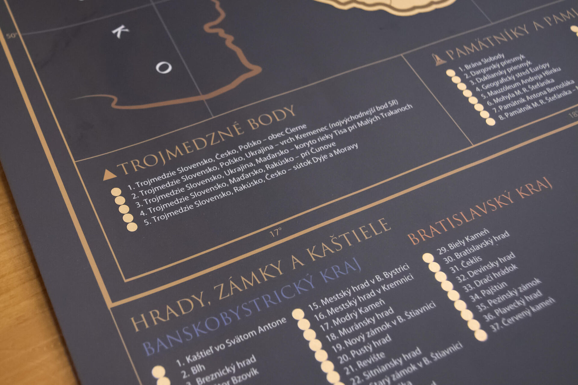 Карта на Словакия за задраскване - карта на родината