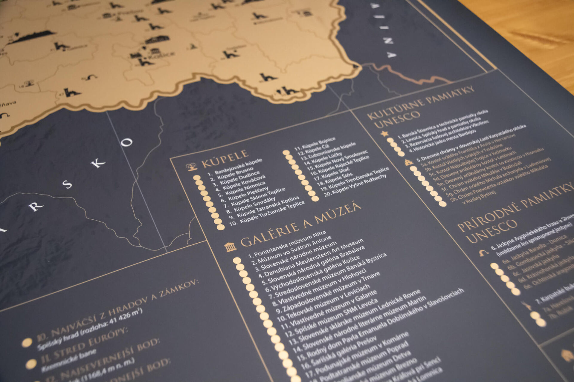 Карта на Словакия за задраскване - карта на родината