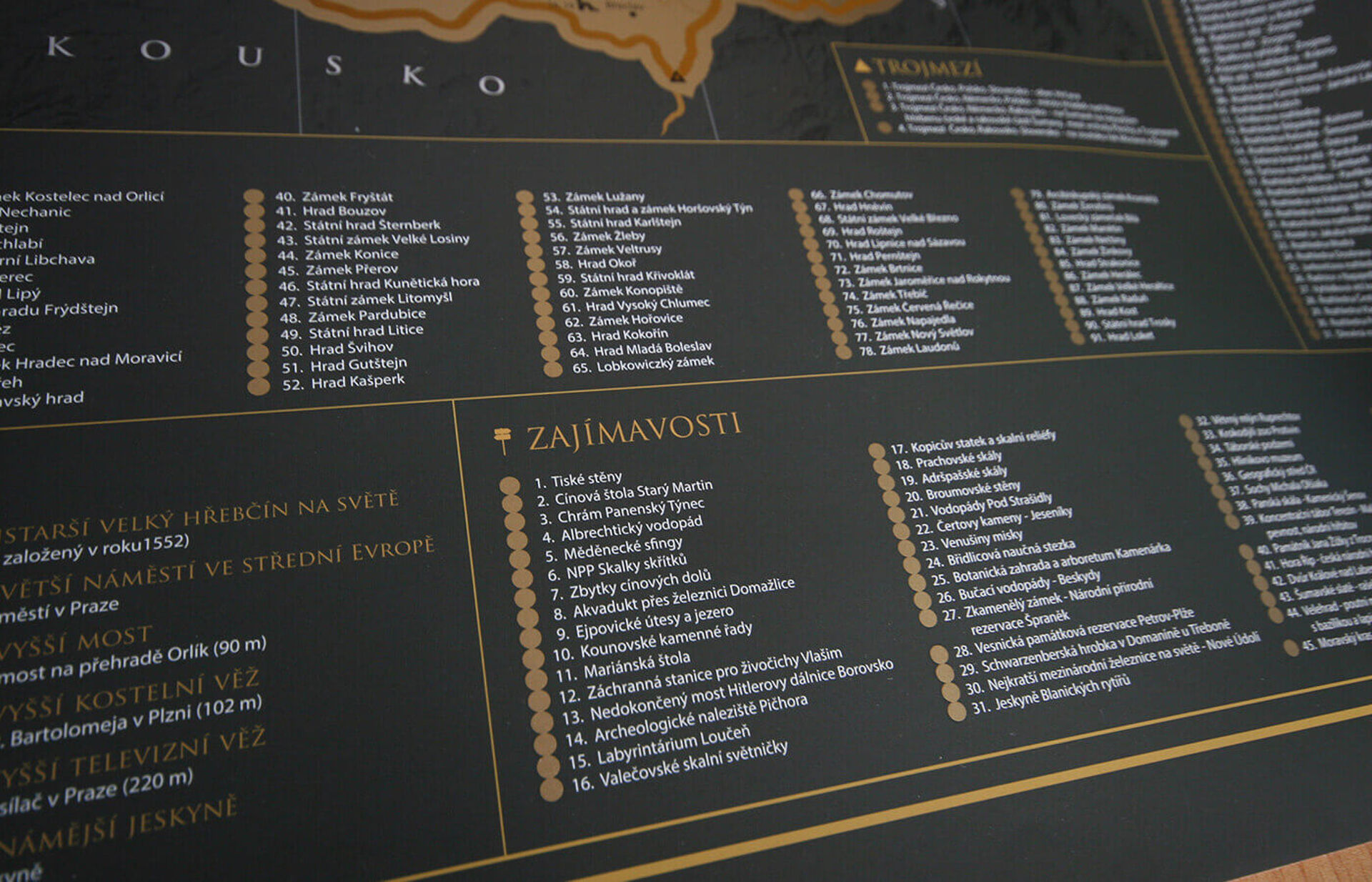 Stírací mapa Česká Republika (ČR)