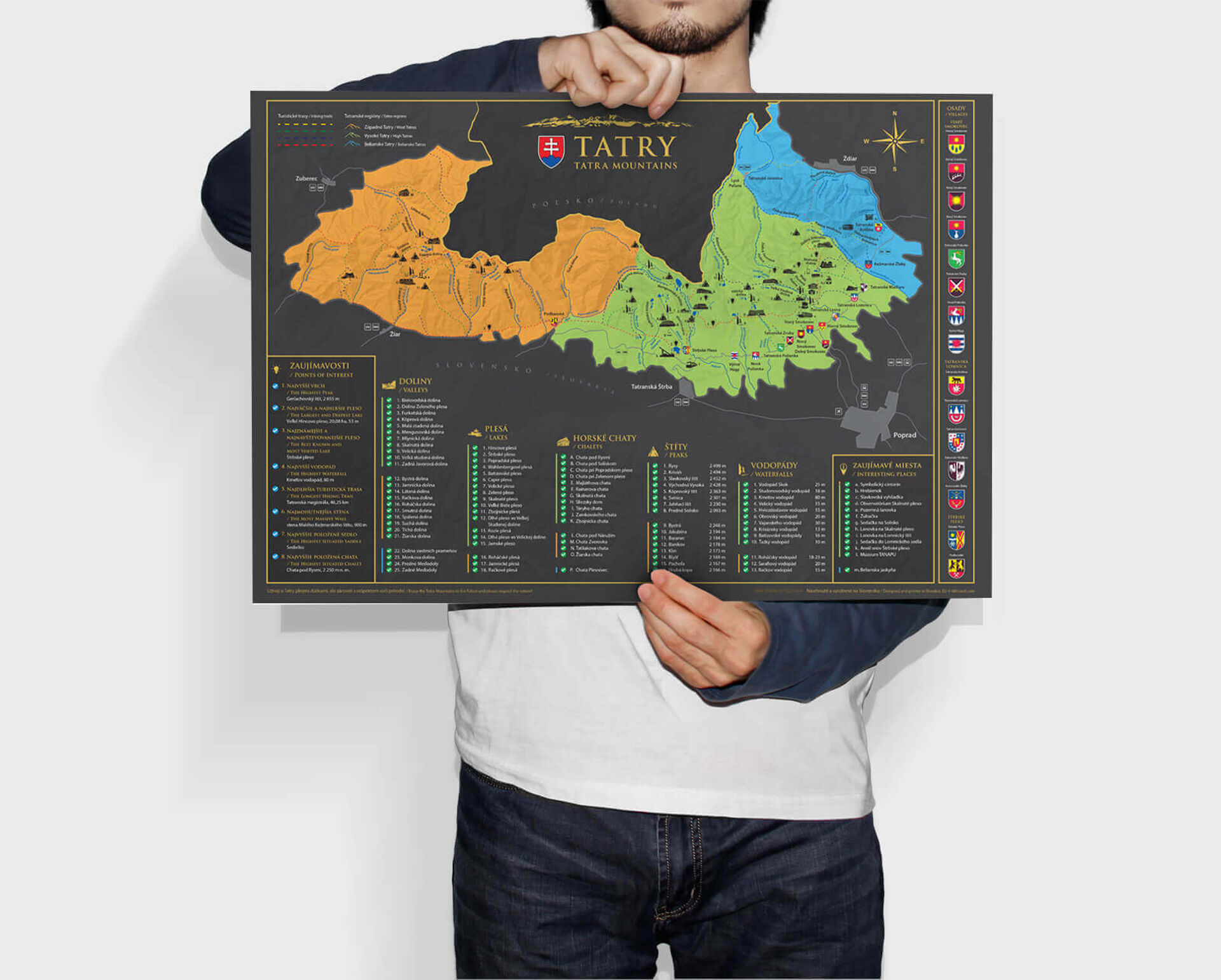 Скреч карта на Западните, Белинските и Високите Татри - размер A3