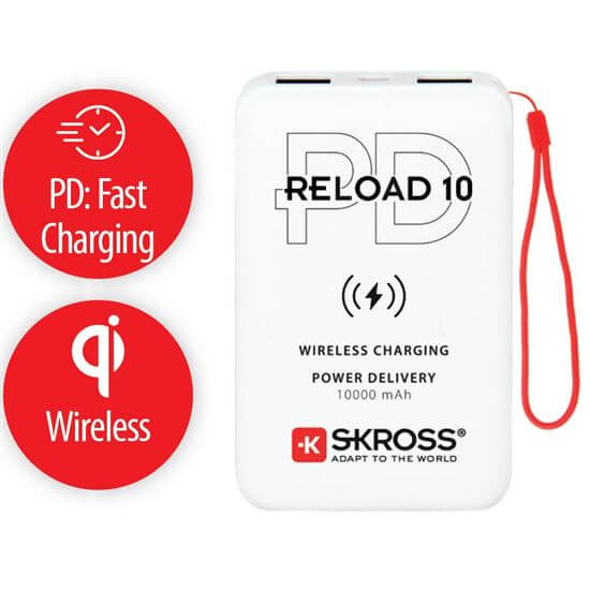 SKROSS DN56W-PD Reload 10 Wireless Qi PD, 10000mAh, USB A+C Powerbank