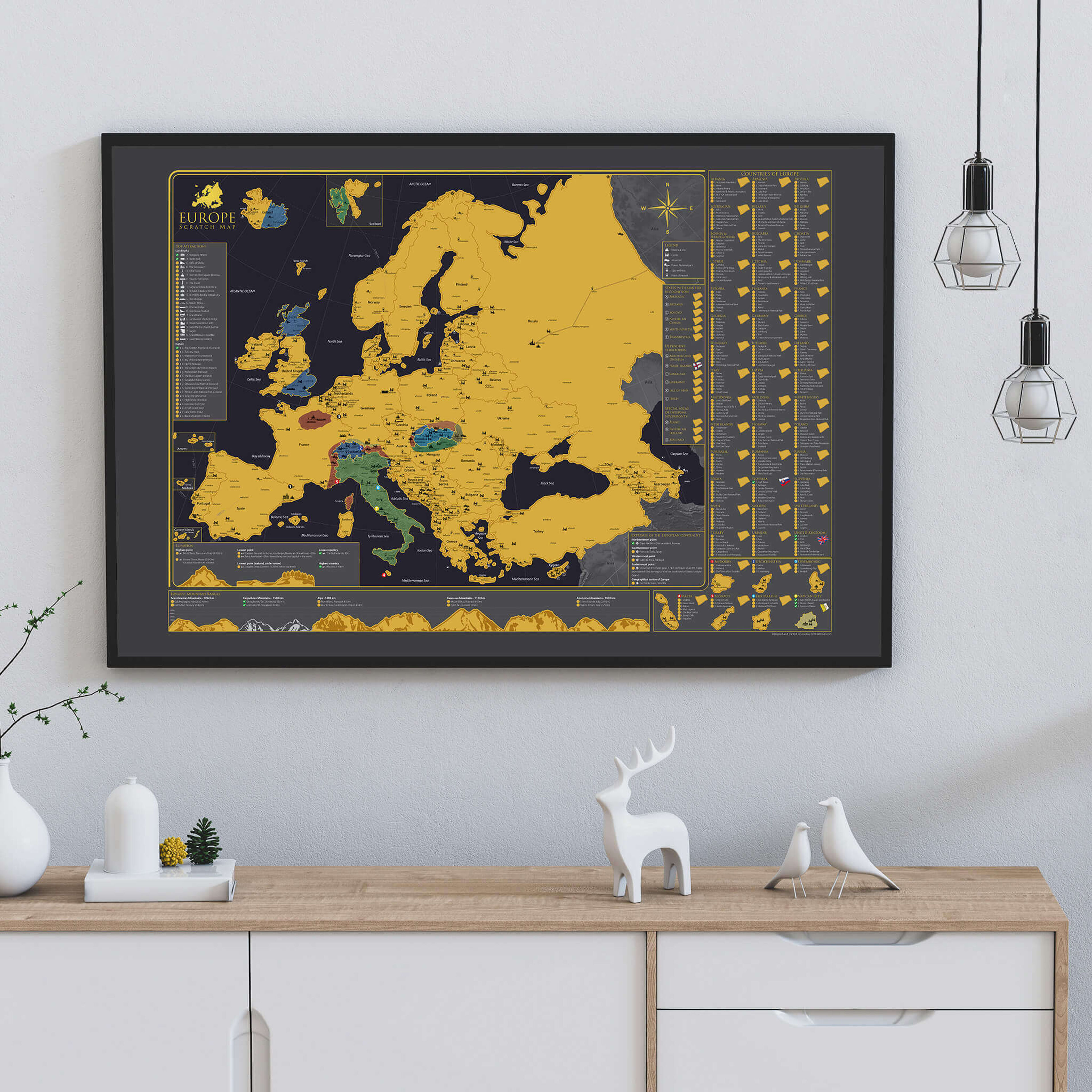 Mappa da graffiare dell'Europa