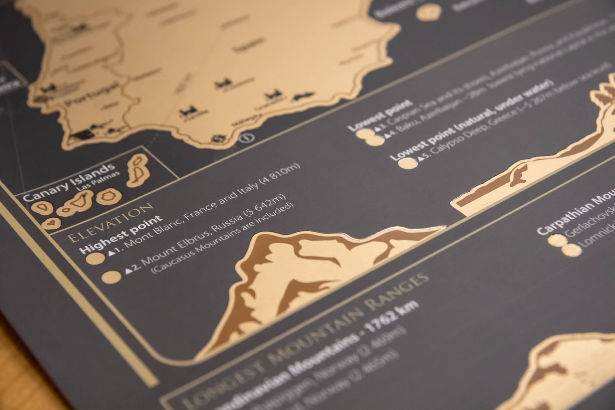 フィンランドのスクラッチ地図　♡ ゴールド　1枚 ヨーロッパのスクラッチ地図 | 68travel
