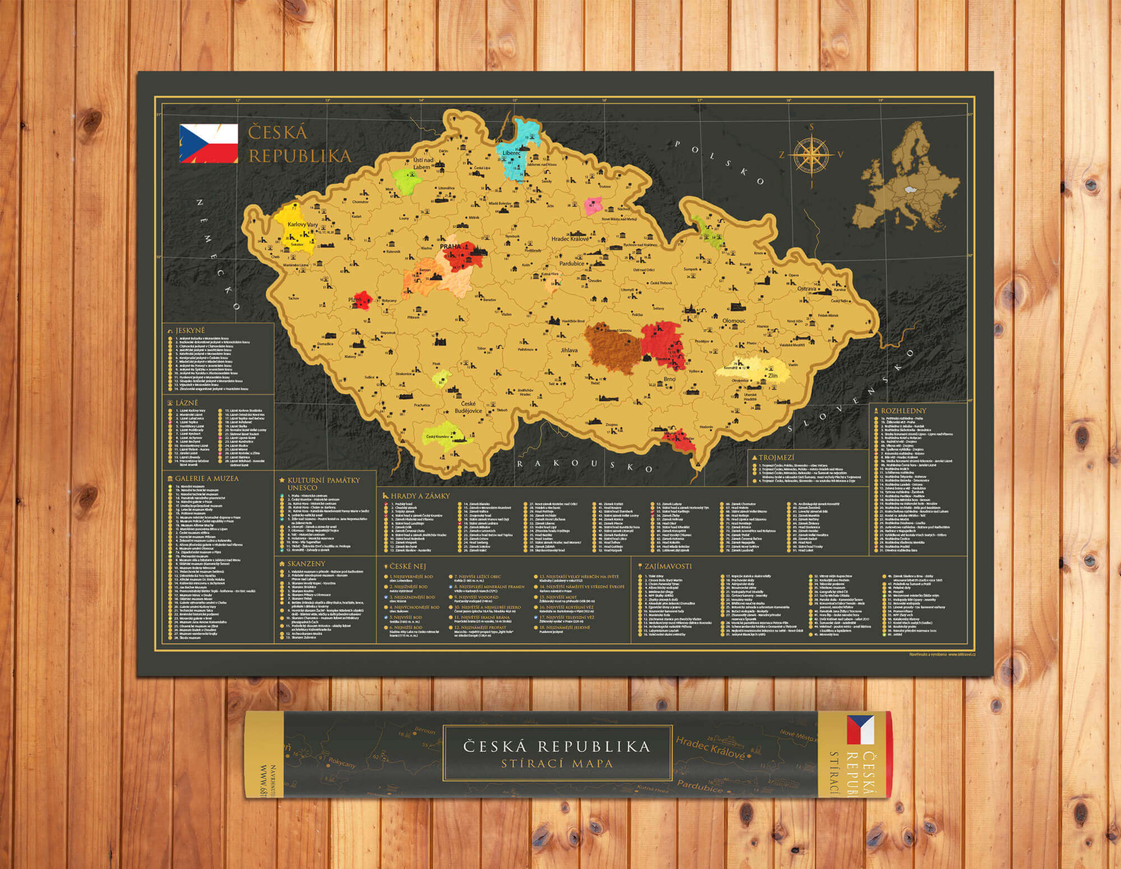 Stírací mapa Česká Republika (ČR)
