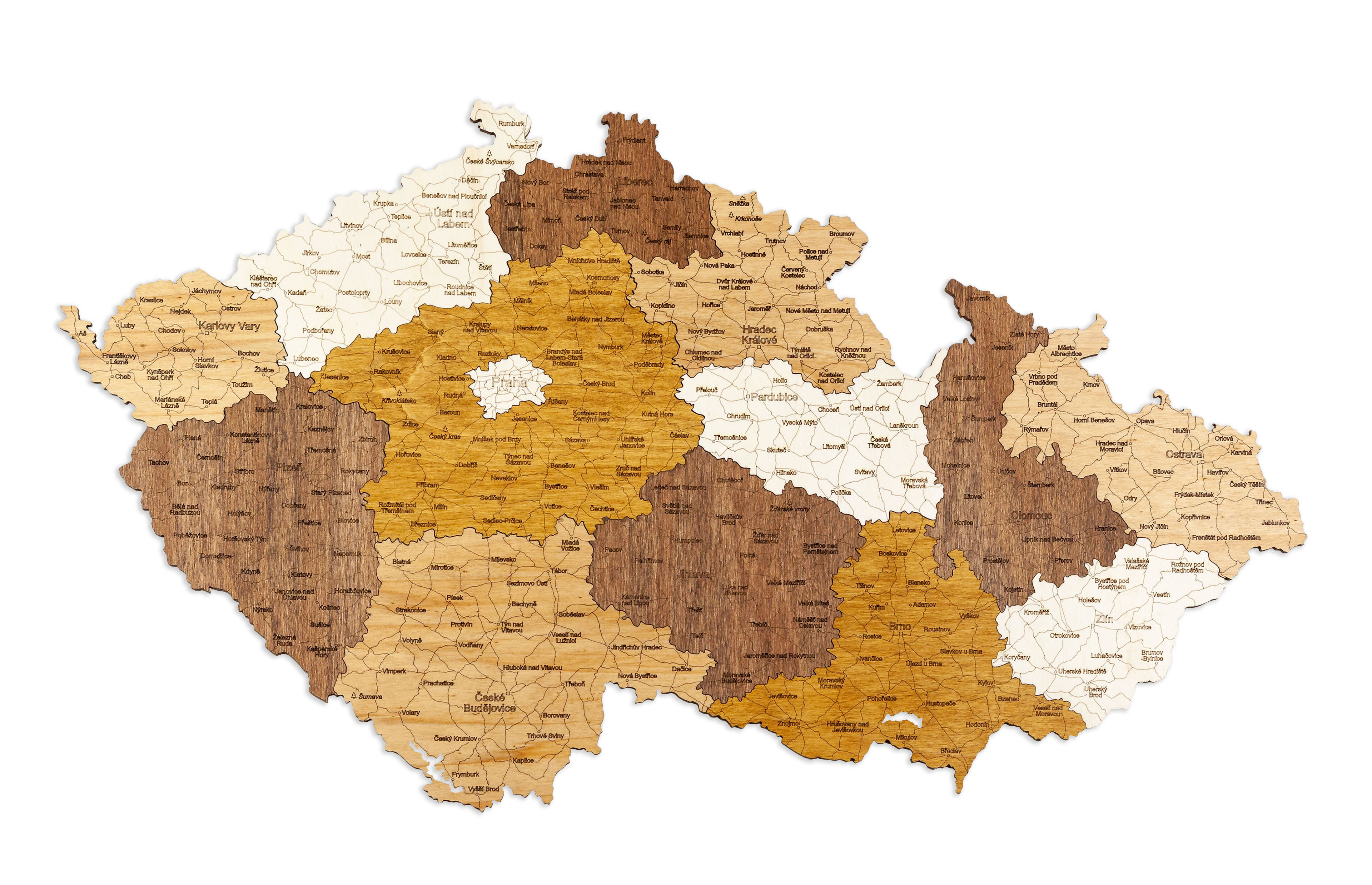 Drevená mapa Česka