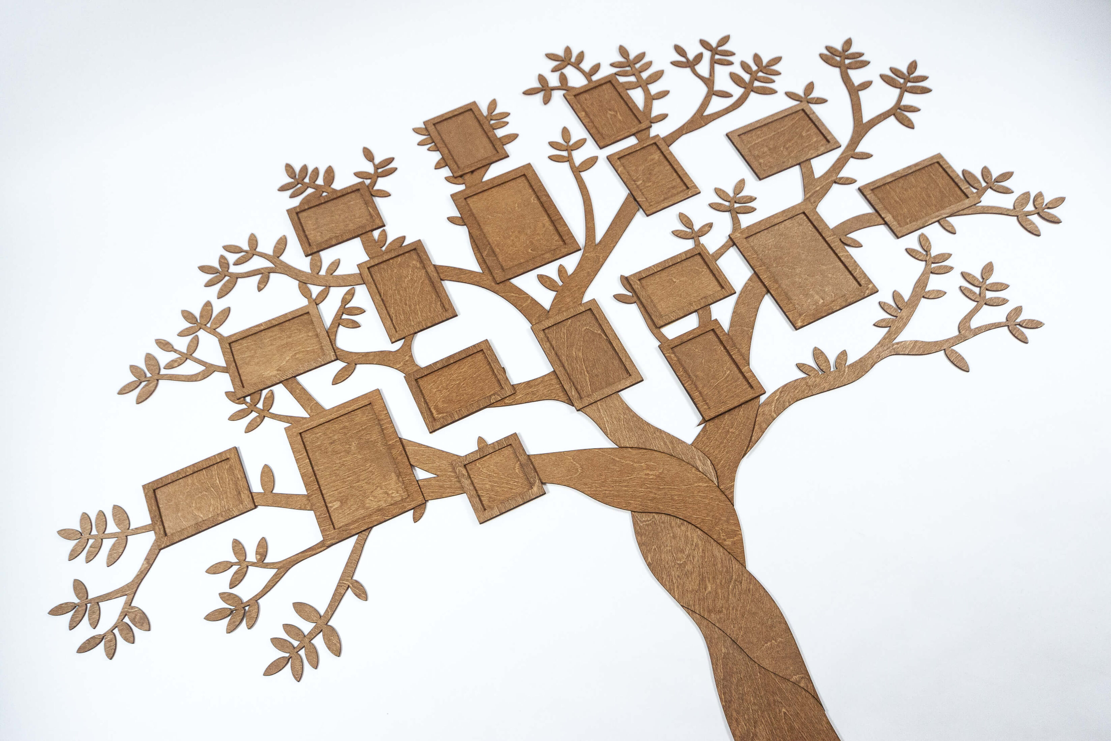 Albero genealogico in legno con 17 cornici per foto