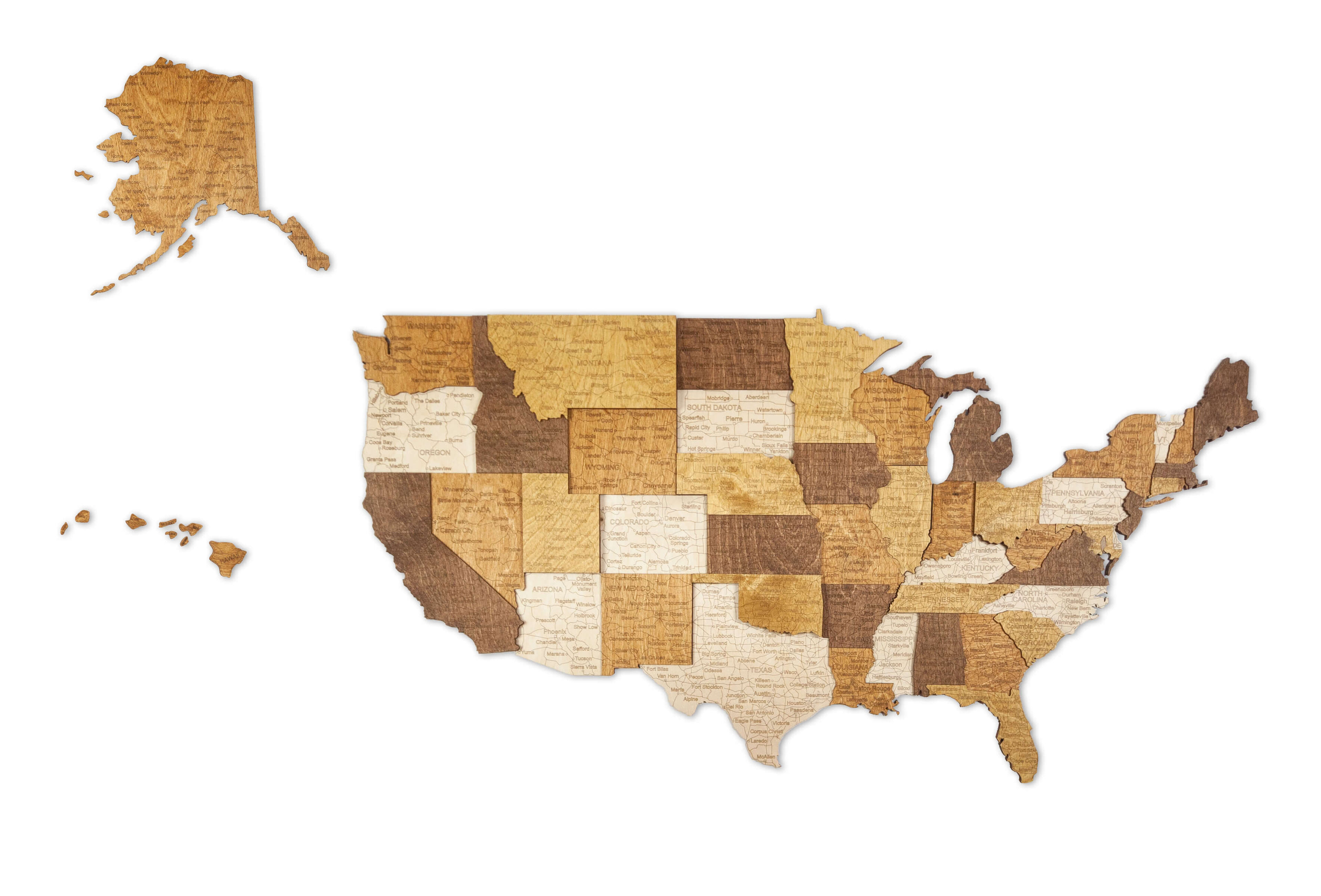 Drevená mapa USA Puzzle