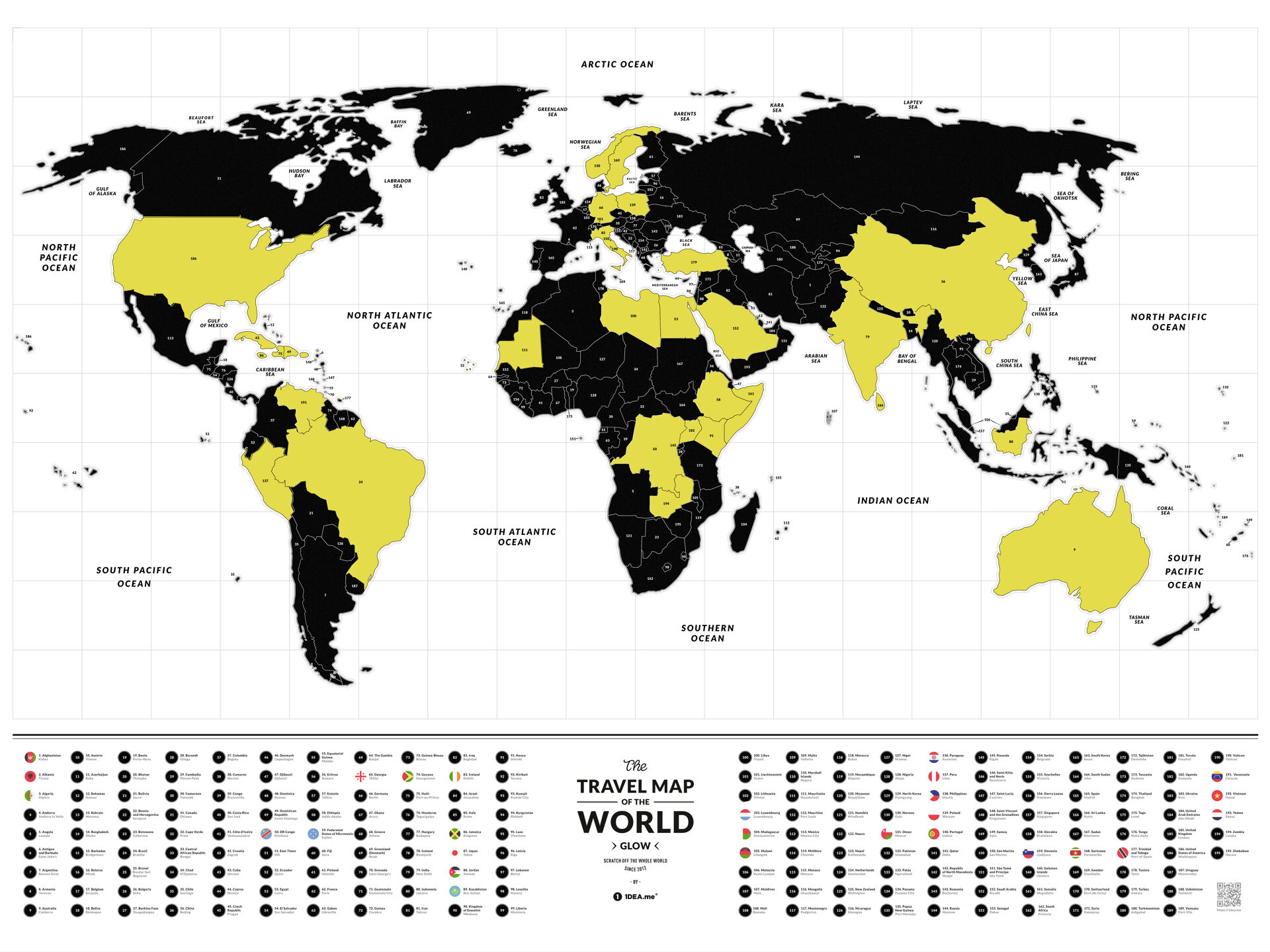 Rubbel-Weltkarte Glow World